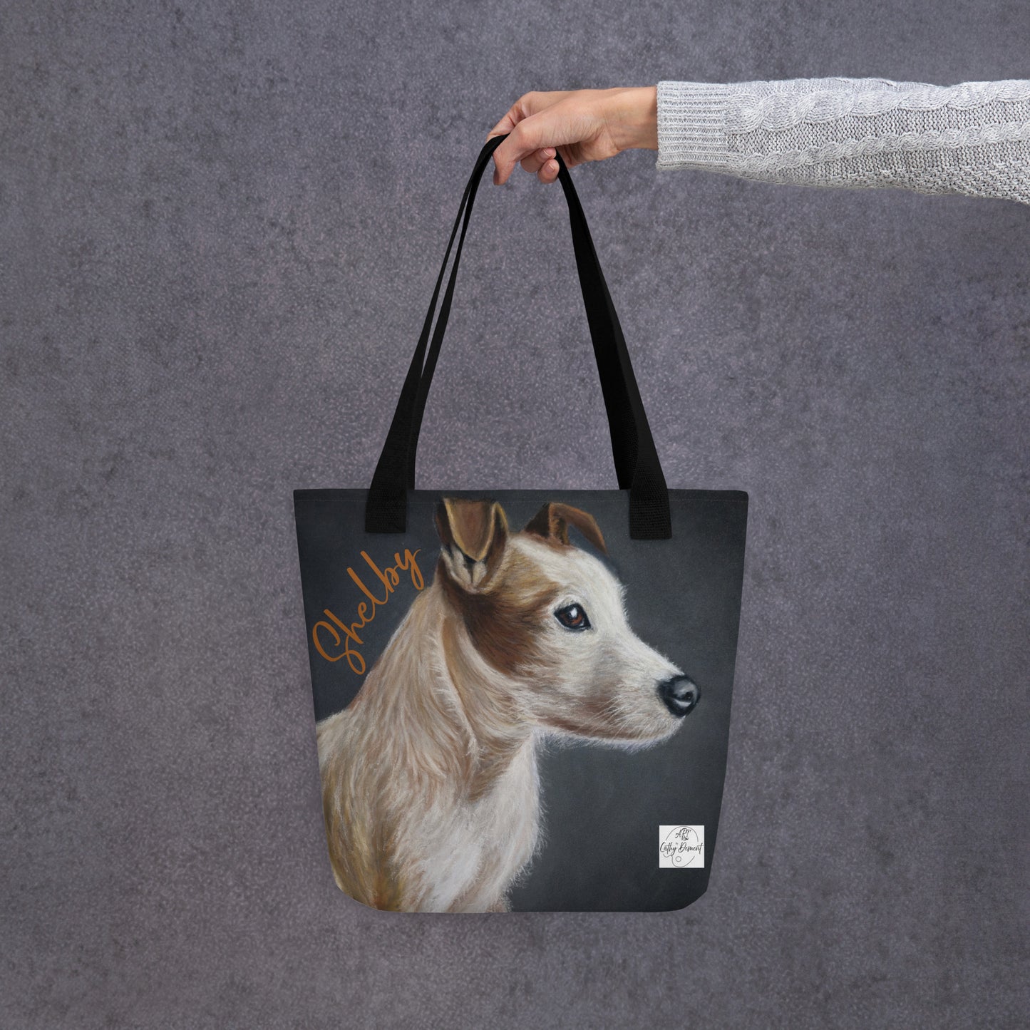 Tote Bag: Cute Jack Russel Dog Artwork By Cathy Dement