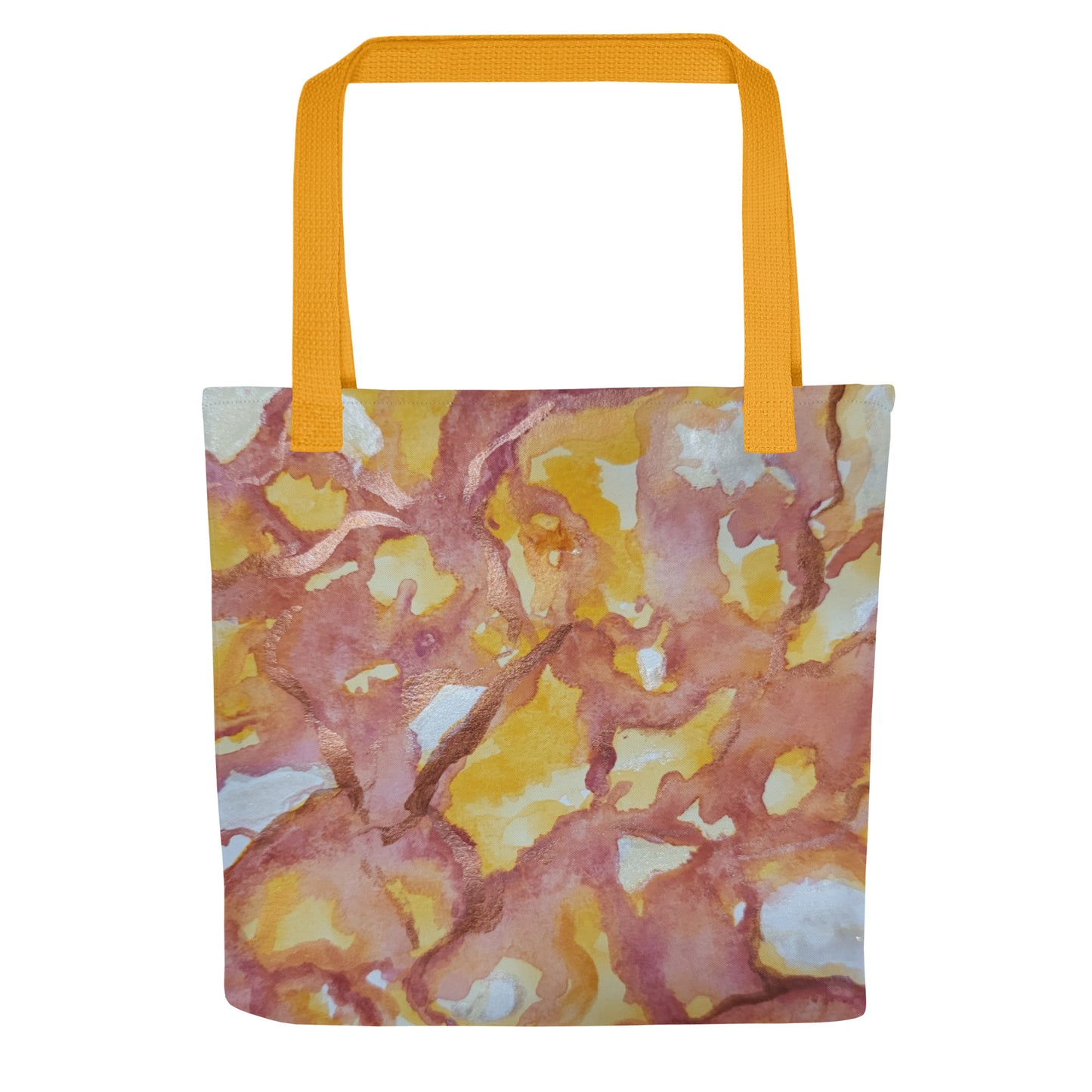 Tote bag: Sunset Veil Red and Gold Abstract Artwork Design