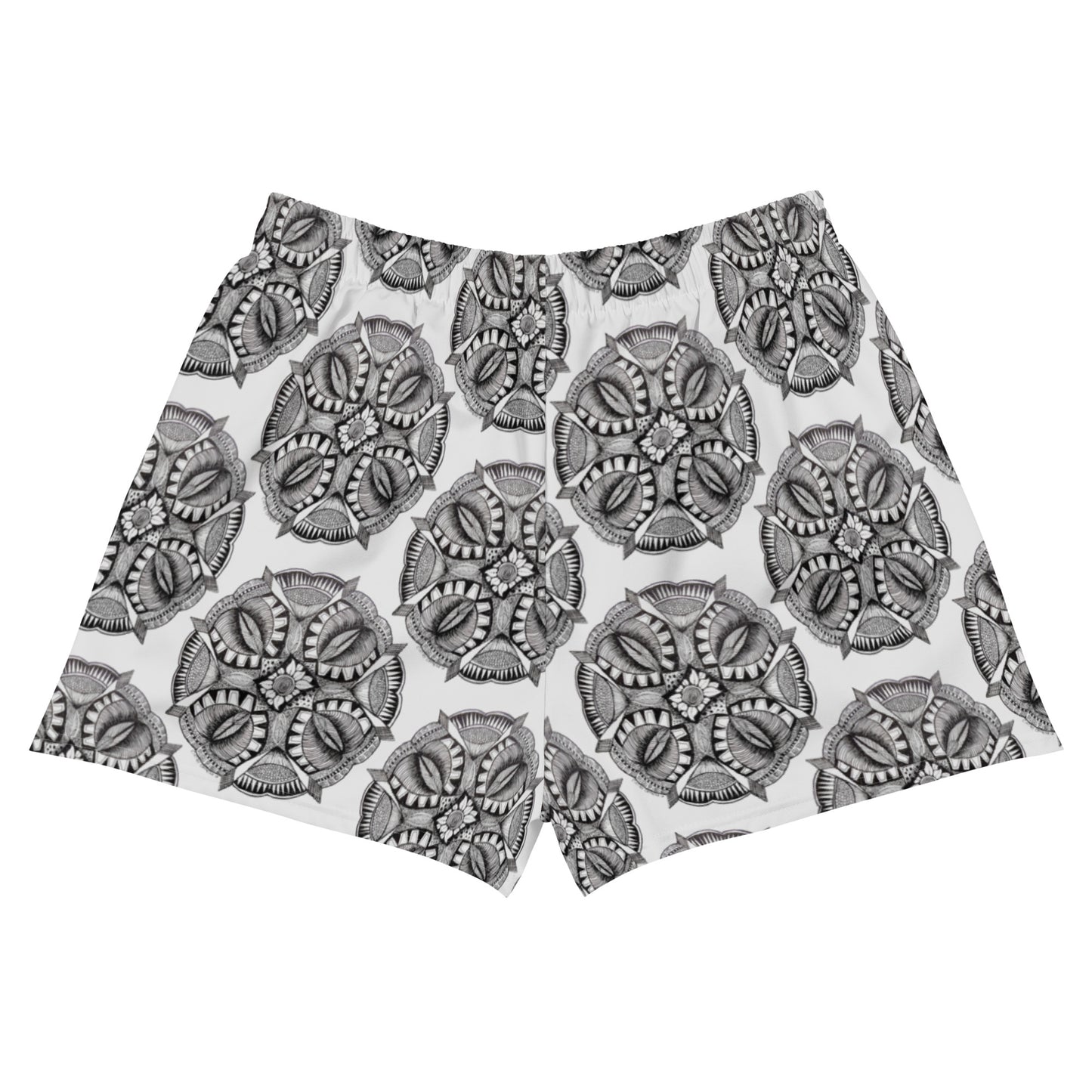 Athletic Shorts - Zen-Dala - Monochrome Mandala Abstract Artwork Design