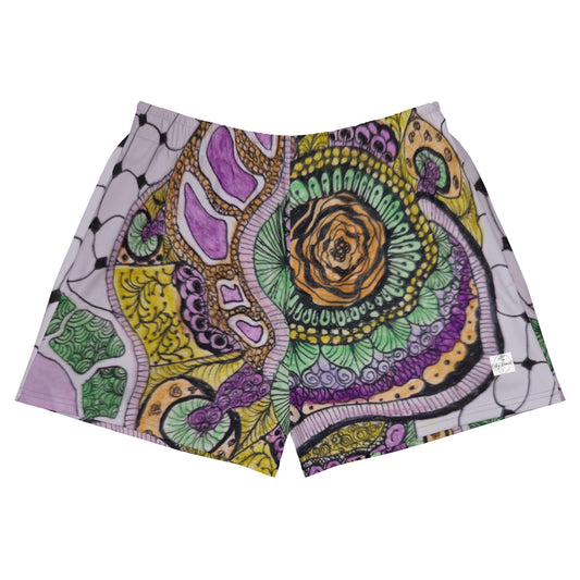 Athletic Shorts - Zen Floral Bliss - Colorful Zentangle Artwork Design