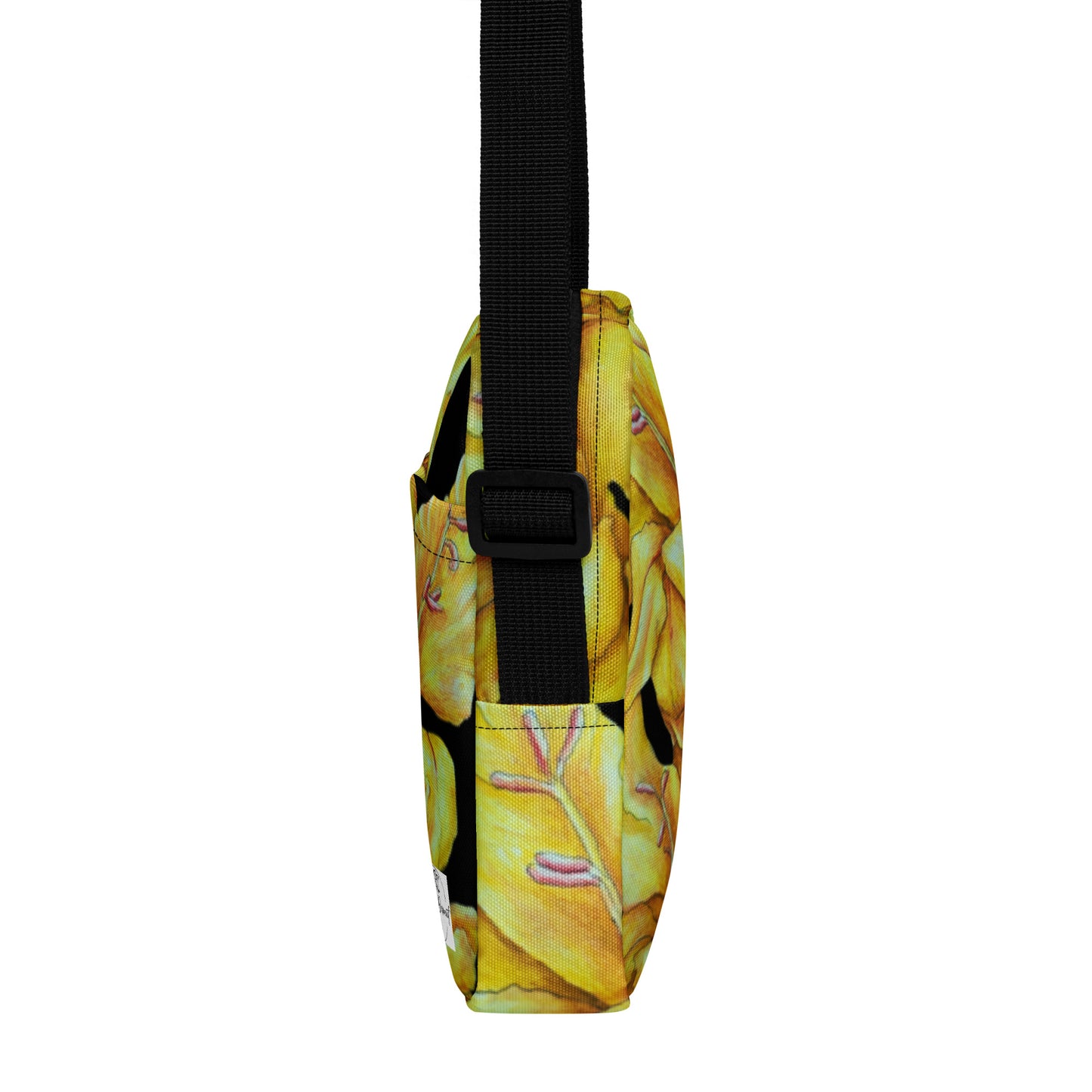 Utility Crossbody Bag: Sunny Blooms Yellow Gladiola Floral Artwork Design