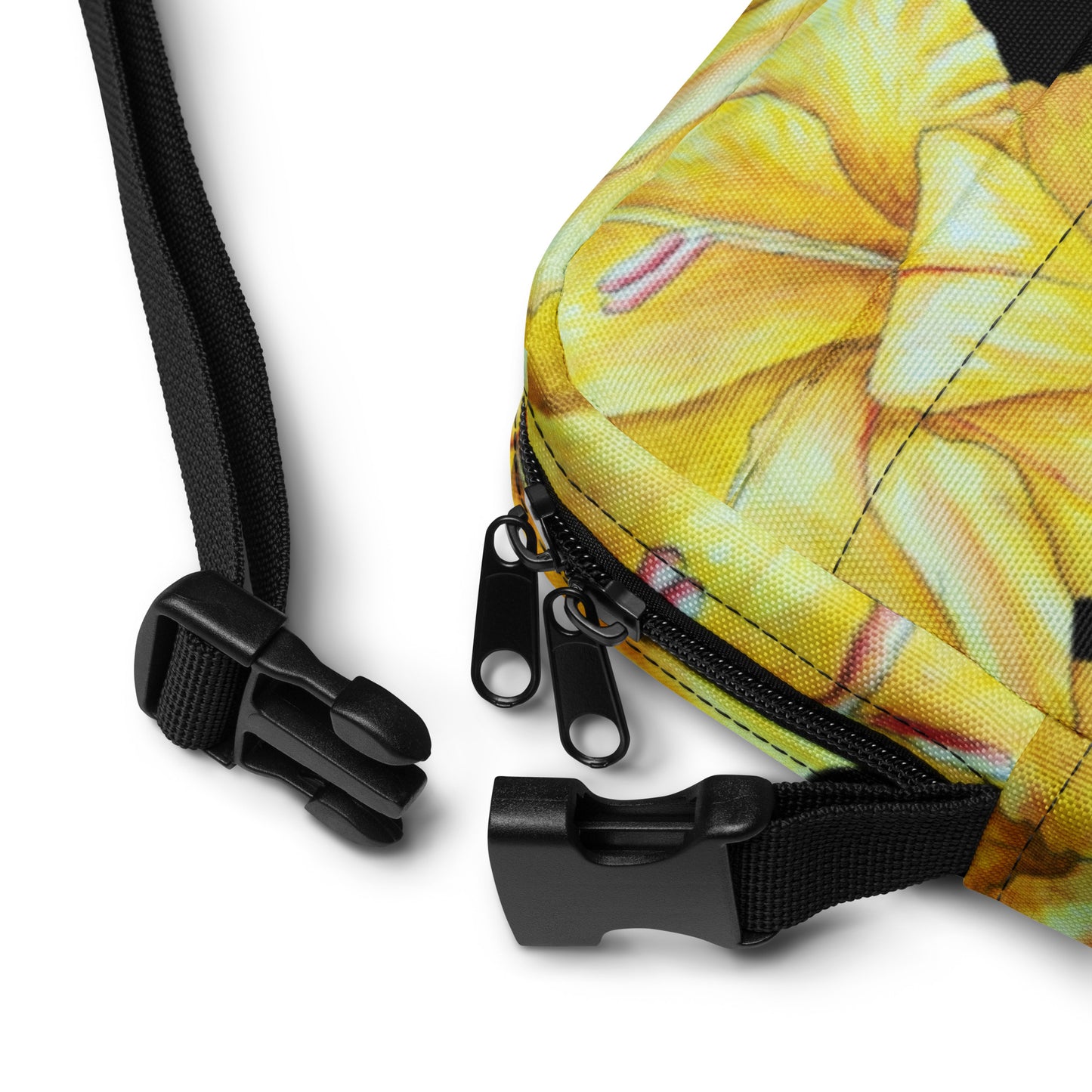 Utility Crossbody Bag: Sunny Blooms Yellow Gladiola Floral Artwork Design