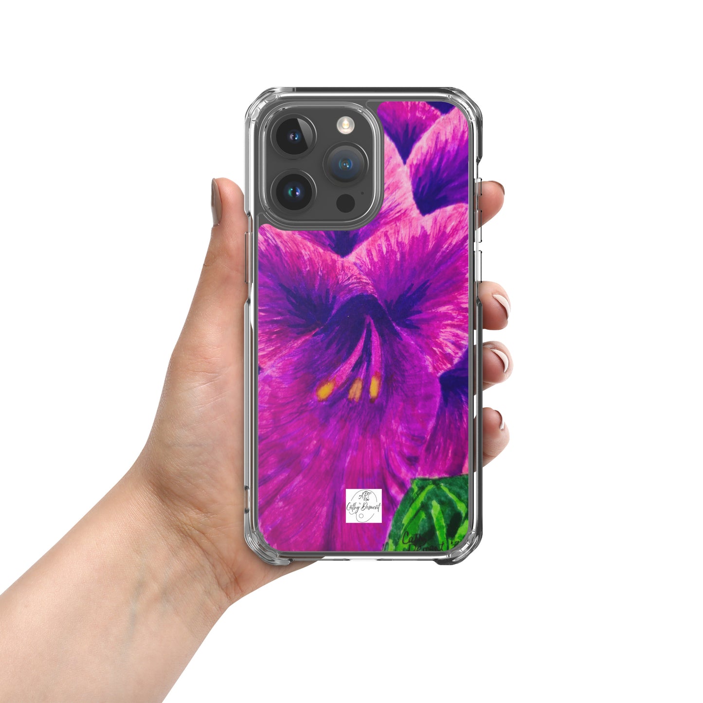 Royal Reverie: Purple Gladiola Artwork Clear Case for iPhone®