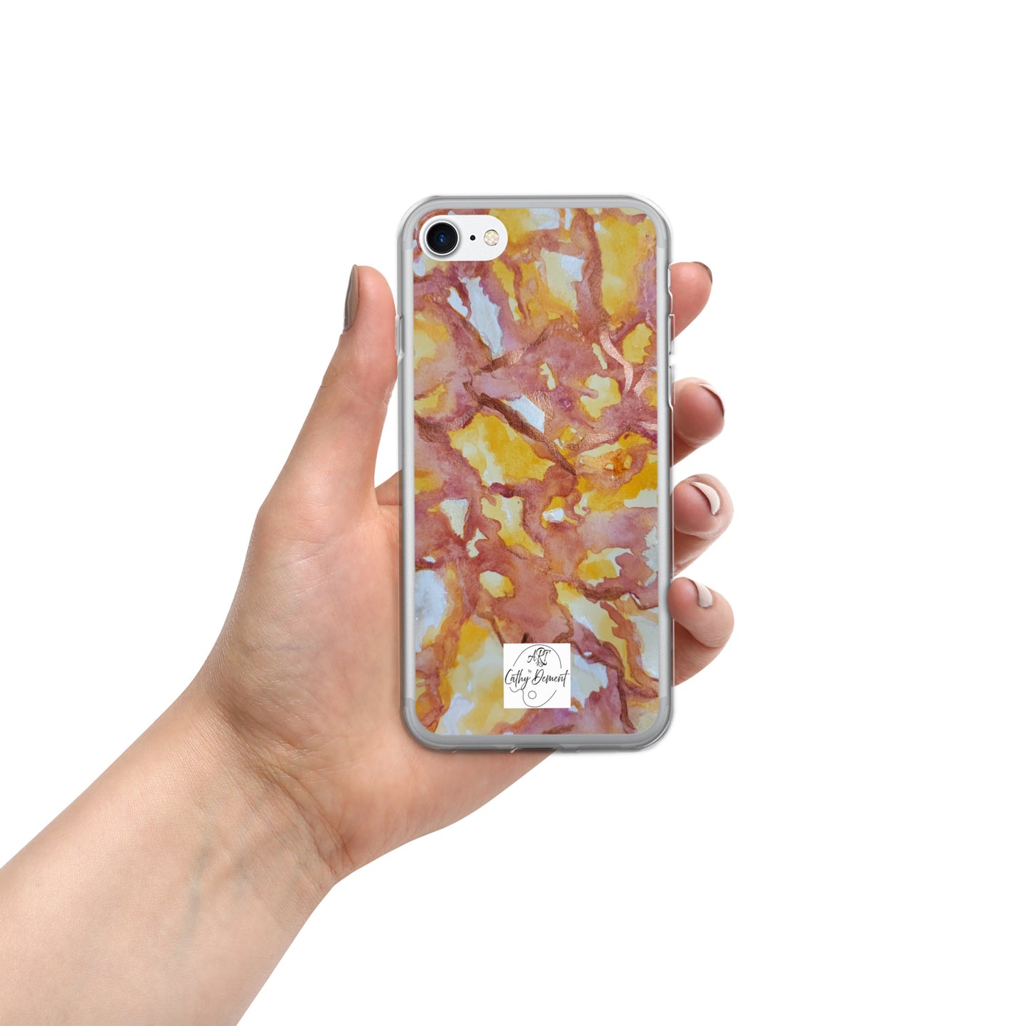 Sunset Veil: A Dance of Red and White Artwork Clear Case for iPhone®