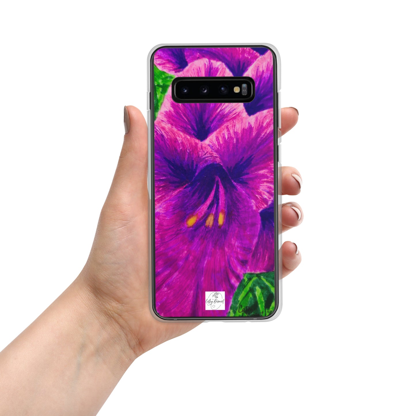 Clear Case for Samsung® Phones - Royal Reverie: Purple Gladiola Artwork, Floral Design