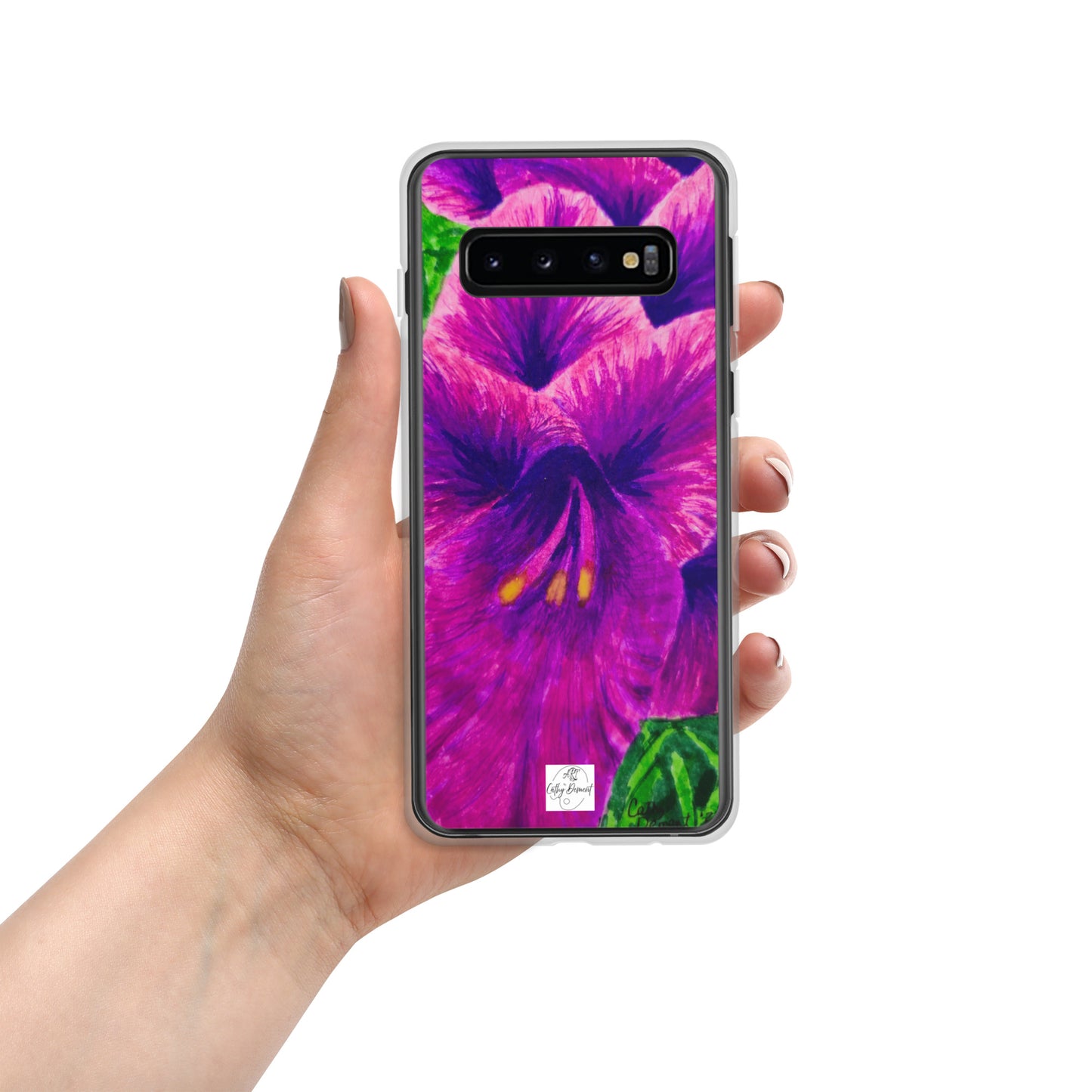 Clear Case for Samsung® Phones - Royal Reverie: Purple Gladiola Artwork, Floral Design