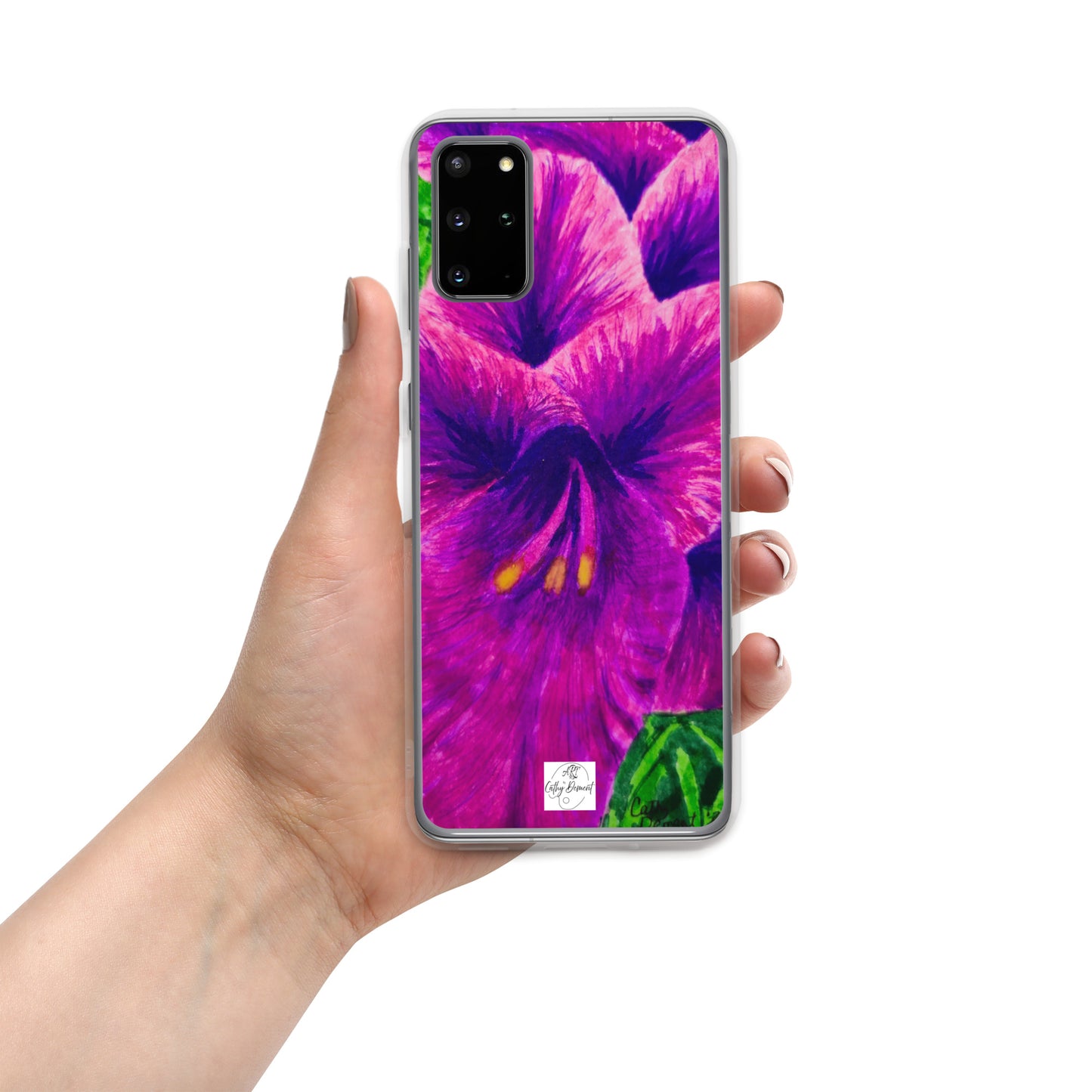 Clear Case for Samsung® Phones - Royal Reverie: Purple Gladiola Artwork, Floral Design