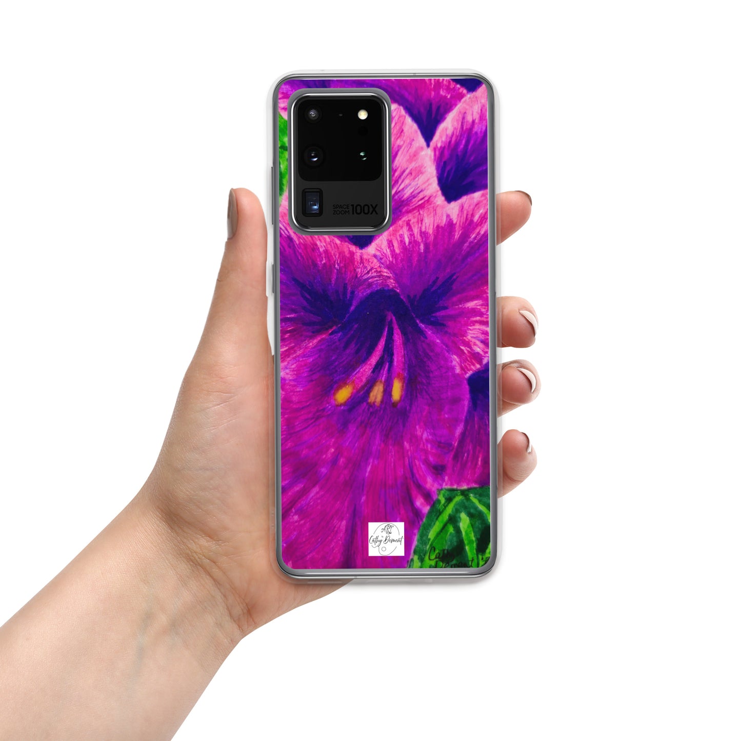 Clear Case for Samsung® Phones - Royal Reverie: Purple Gladiola Artwork, Floral Design