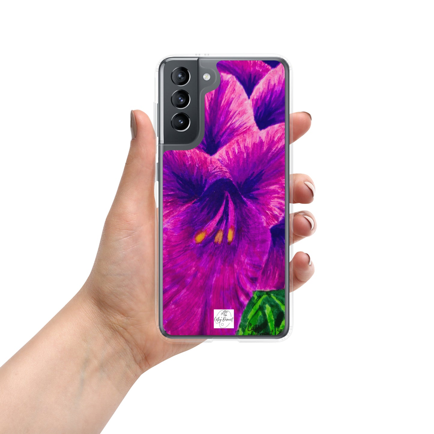 Clear Case for Samsung® Phones - Royal Reverie: Purple Gladiola Artwork, Floral Design