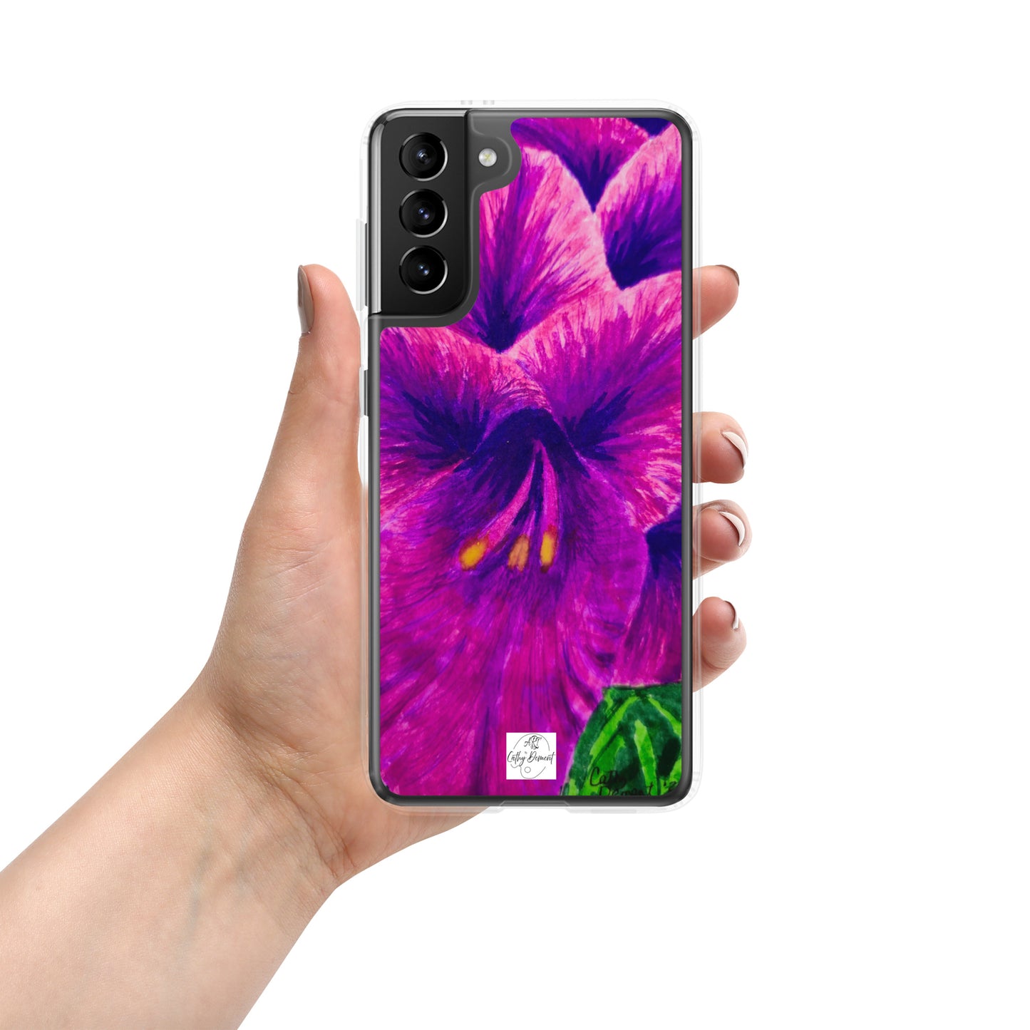 Clear Case for Samsung® Phones - Royal Reverie: Purple Gladiola Artwork, Floral Design