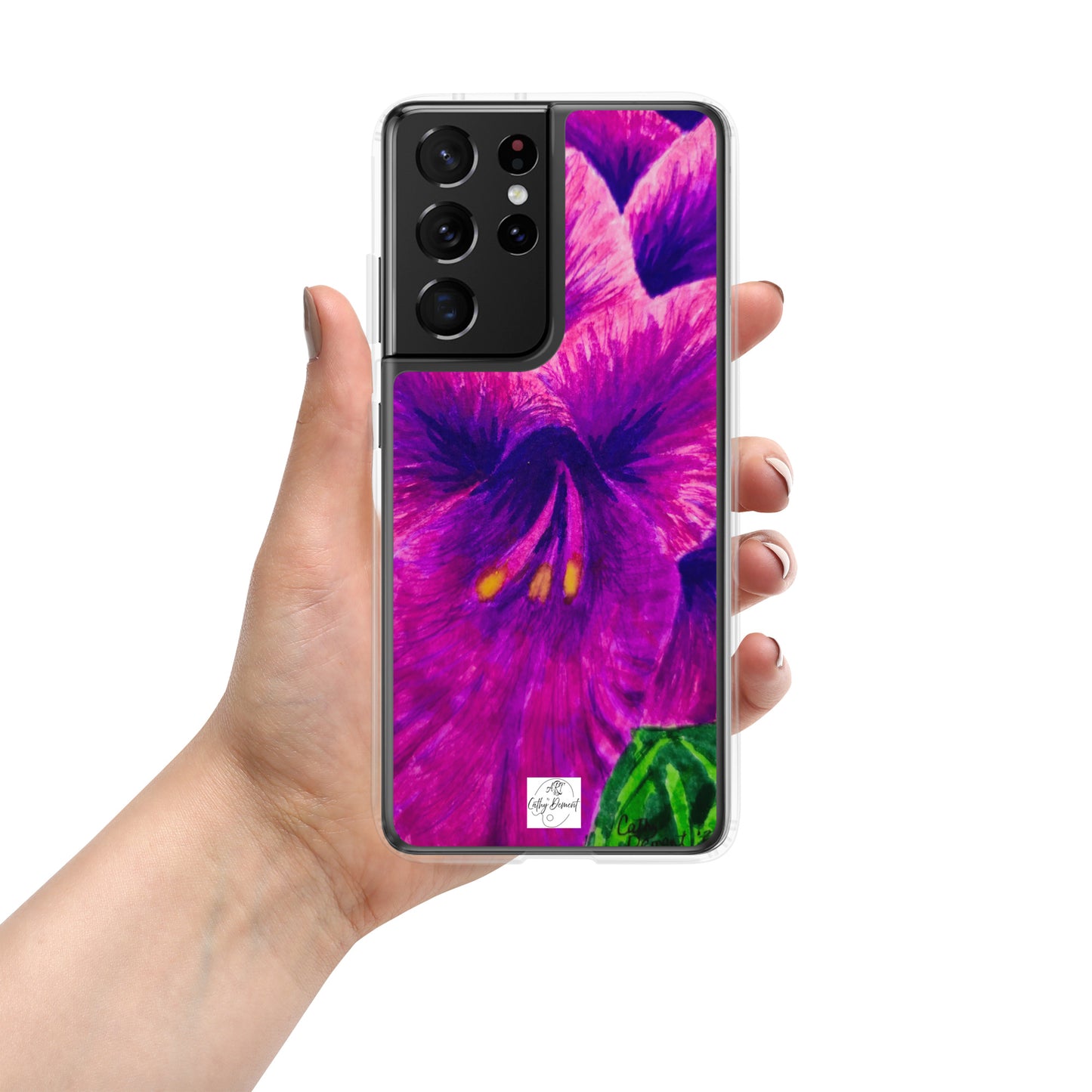 Clear Case for Samsung® Phones - Royal Reverie: Purple Gladiola Artwork, Floral Design