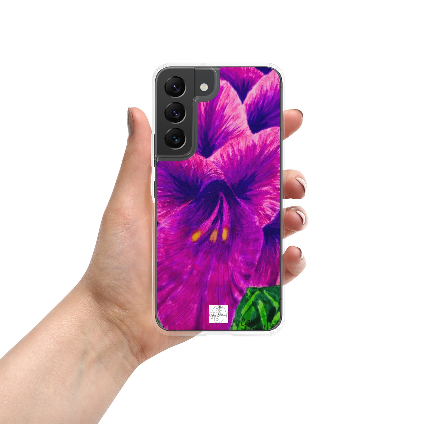 Clear Case for Samsung® Phones - Royal Reverie: Purple Gladiola Artwork, Floral Design