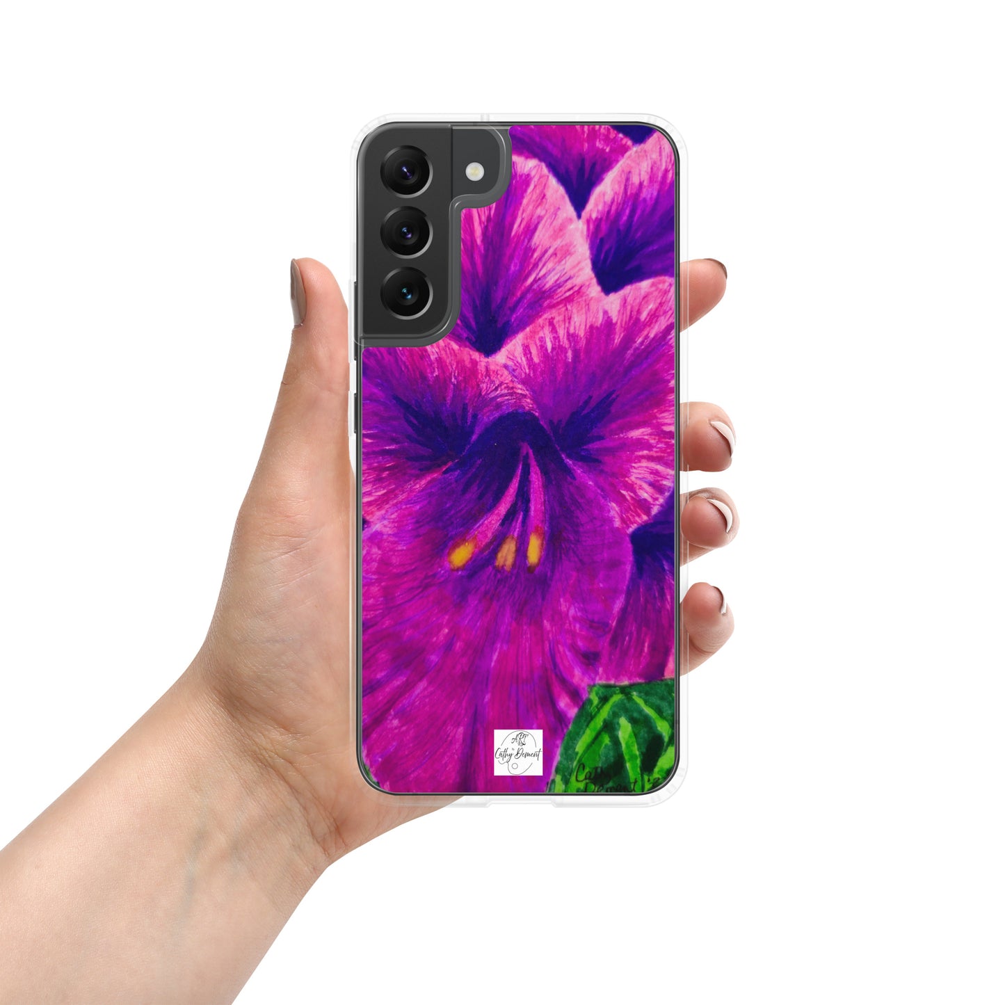 Clear Case for Samsung® Phones - Royal Reverie: Purple Gladiola Artwork, Floral Design