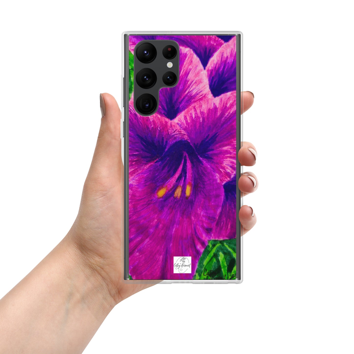 Clear Case for Samsung® Phones - Royal Reverie: Purple Gladiola Artwork, Floral Design