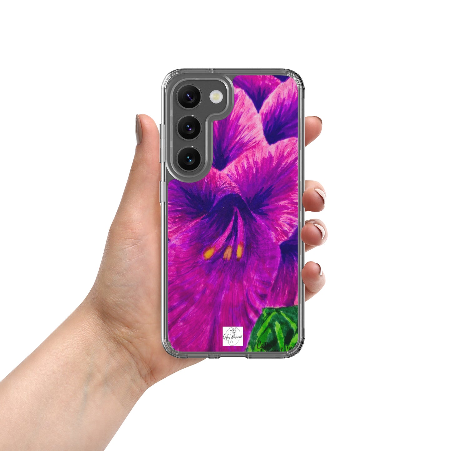 Clear Case for Samsung® Phones - Royal Reverie: Purple Gladiola Artwork, Floral Design