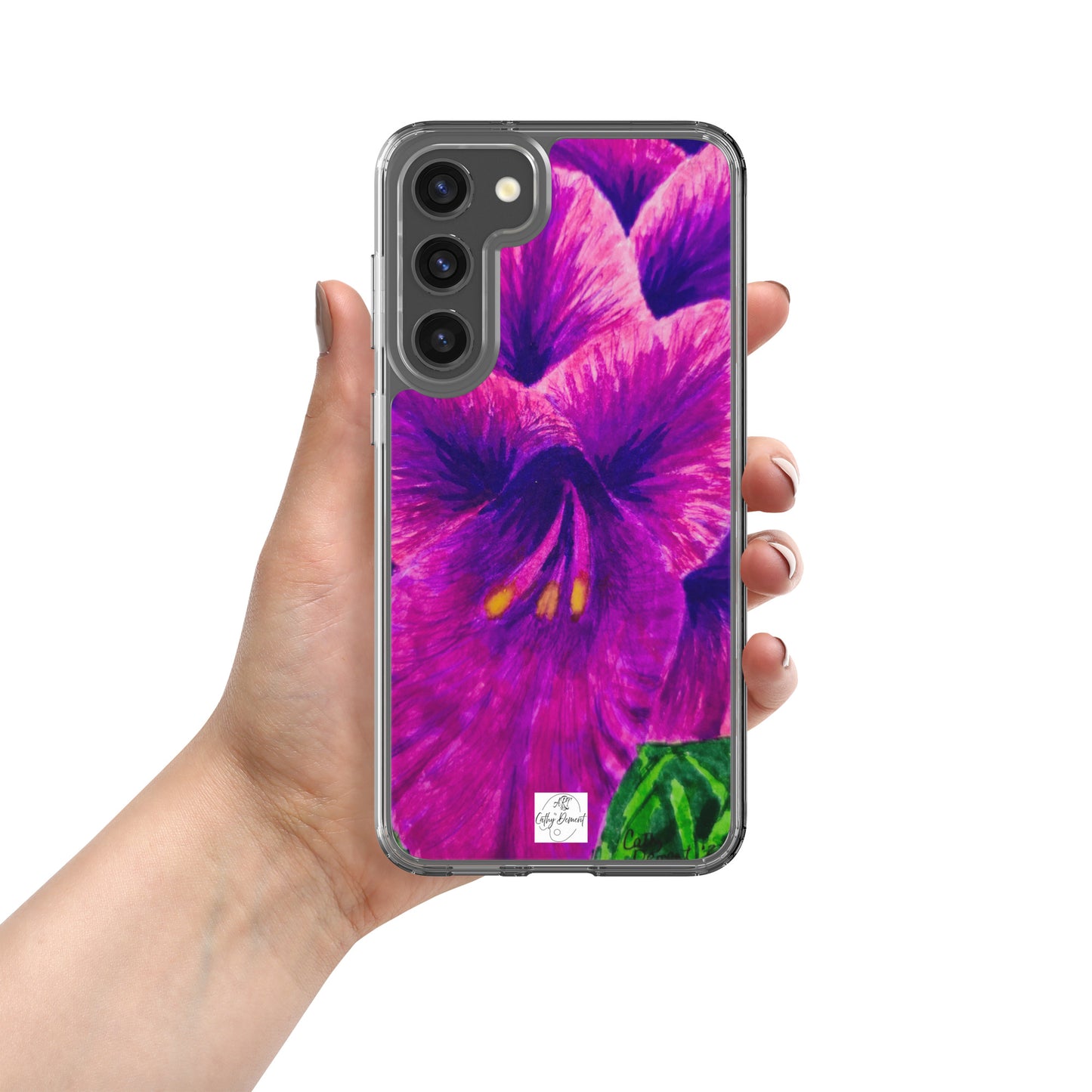 Clear Case for Samsung® Phones - Royal Reverie: Purple Gladiola Artwork, Floral Design