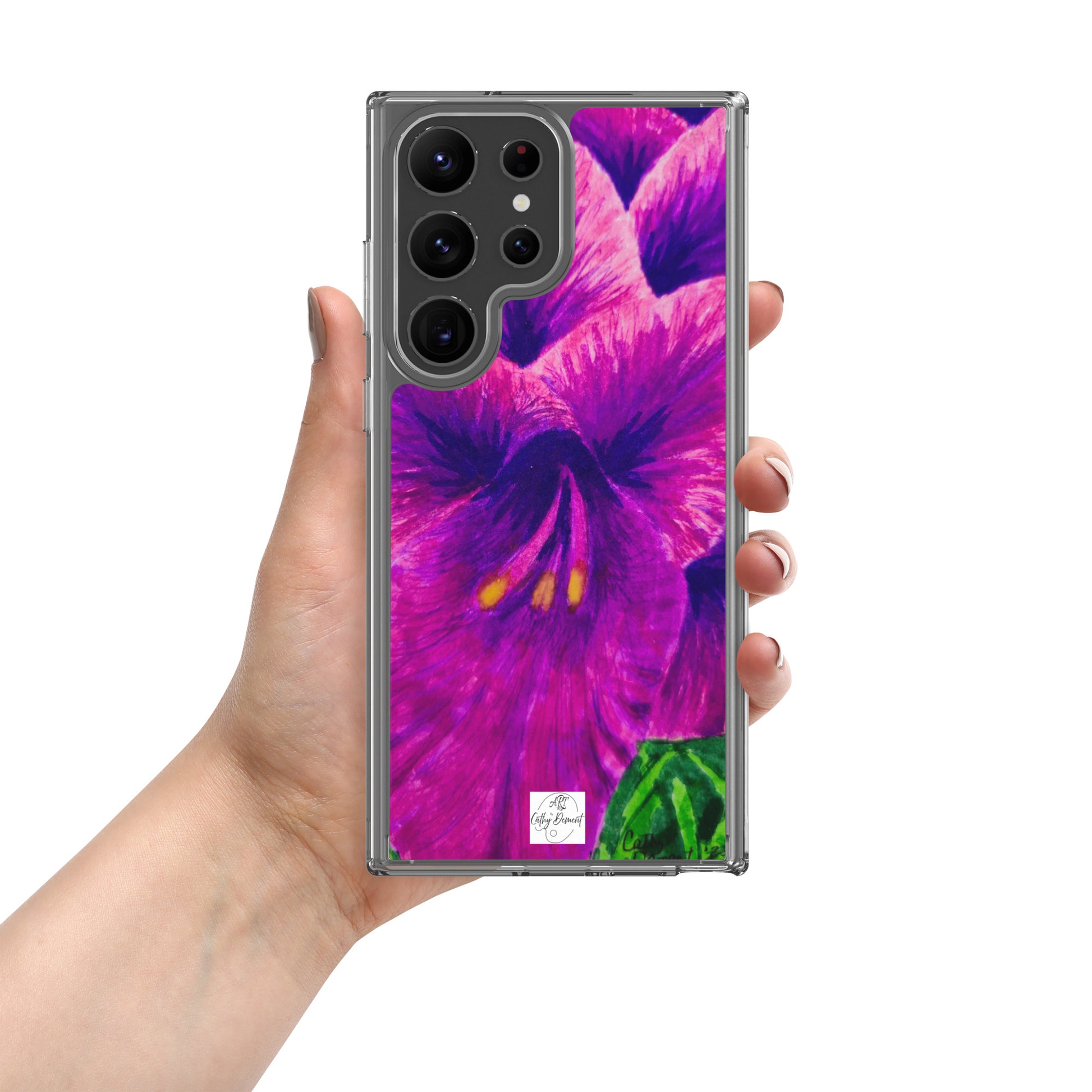 Royal Reverie: Purple Gladiola Artwork Clear Case for Samsung® Phones