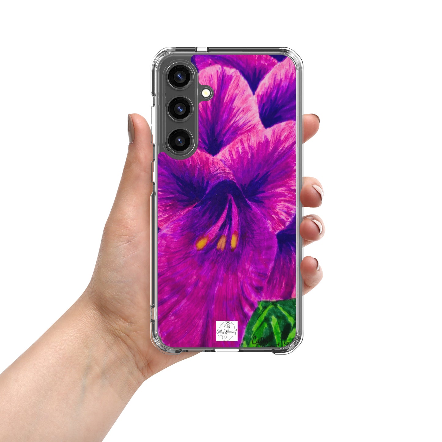 Clear Case for Samsung® Phones - Royal Reverie: Purple Gladiola Artwork, Floral Design