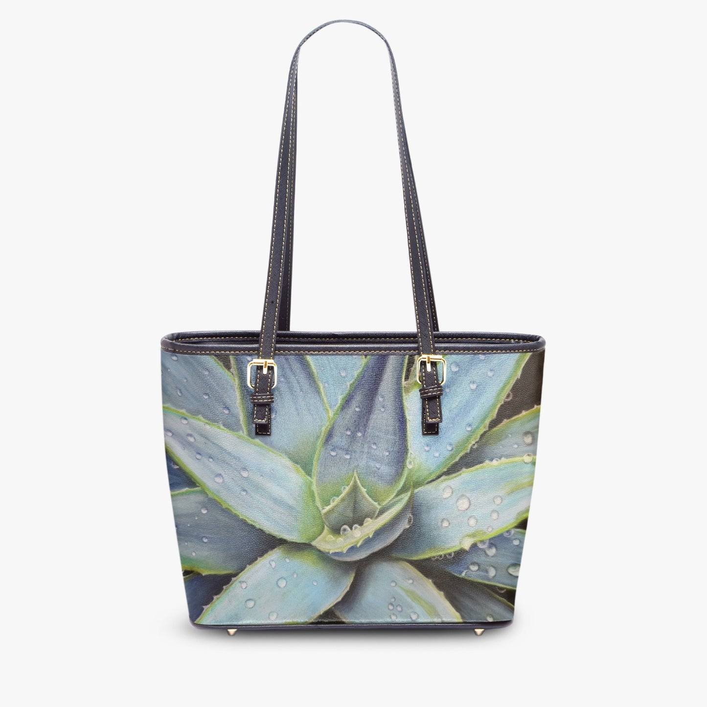 Faux Leather Shoulder Bag - Desert Jewel, Vibrant Agave Plant Artwork, Purse by Cathy Dement