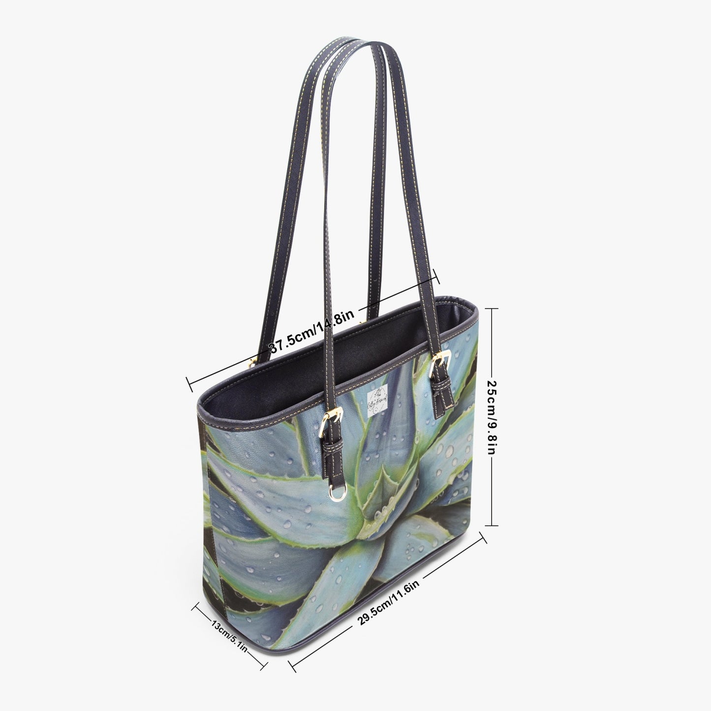 Faux Leather Shoulder Bag - Desert Jewel, Vibrant Agave Plant Artwork, Purse by Cathy Dement