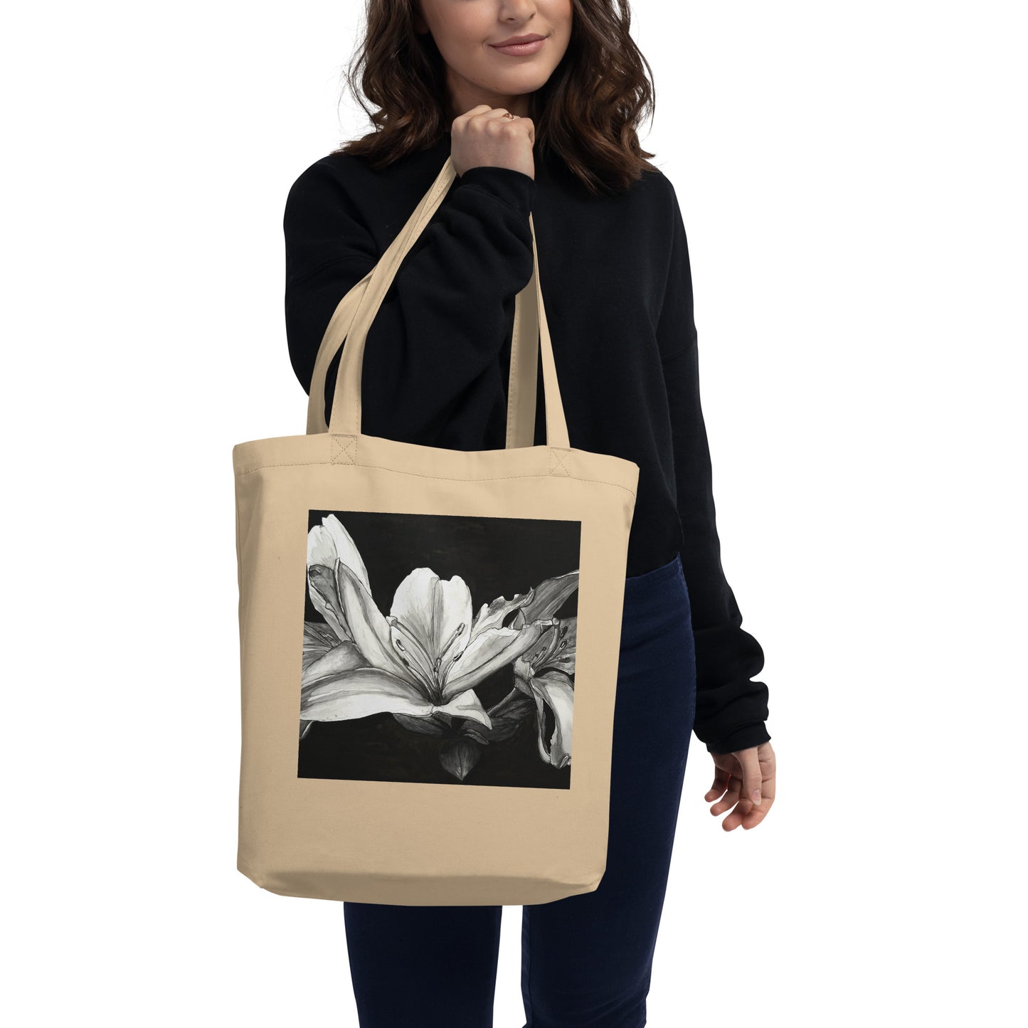 Floral Elegance: Lily Design Eco Tote Bag