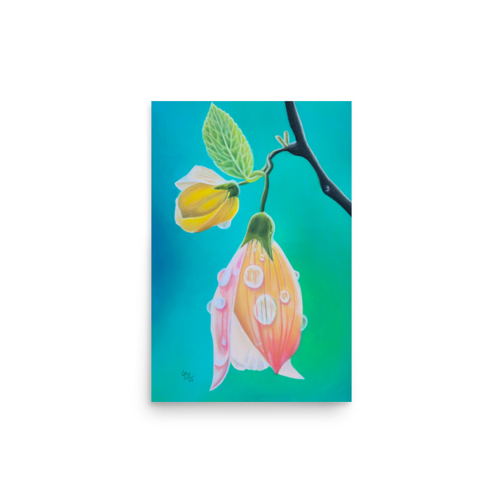 Giclée Print - Tickled Pink, Colorful Abutilon Flower, Floral Wall Art