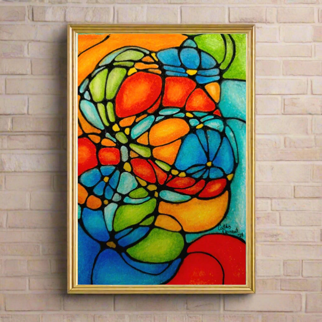 Giclée Print, Wall Art - Petals In Motion - Colorful Abstract Floral Artwork Design by Cathy Dement