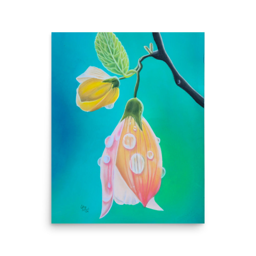 Giclée Print - Tickled Pink, Colorful Abutilon Flower, Floral Wall Art