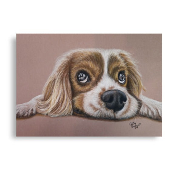 Cavalier Curiosity Giclée Print - King Charles Cavalier Spaniel Wall Art, Cute Dog Artwork by Cathy Dement