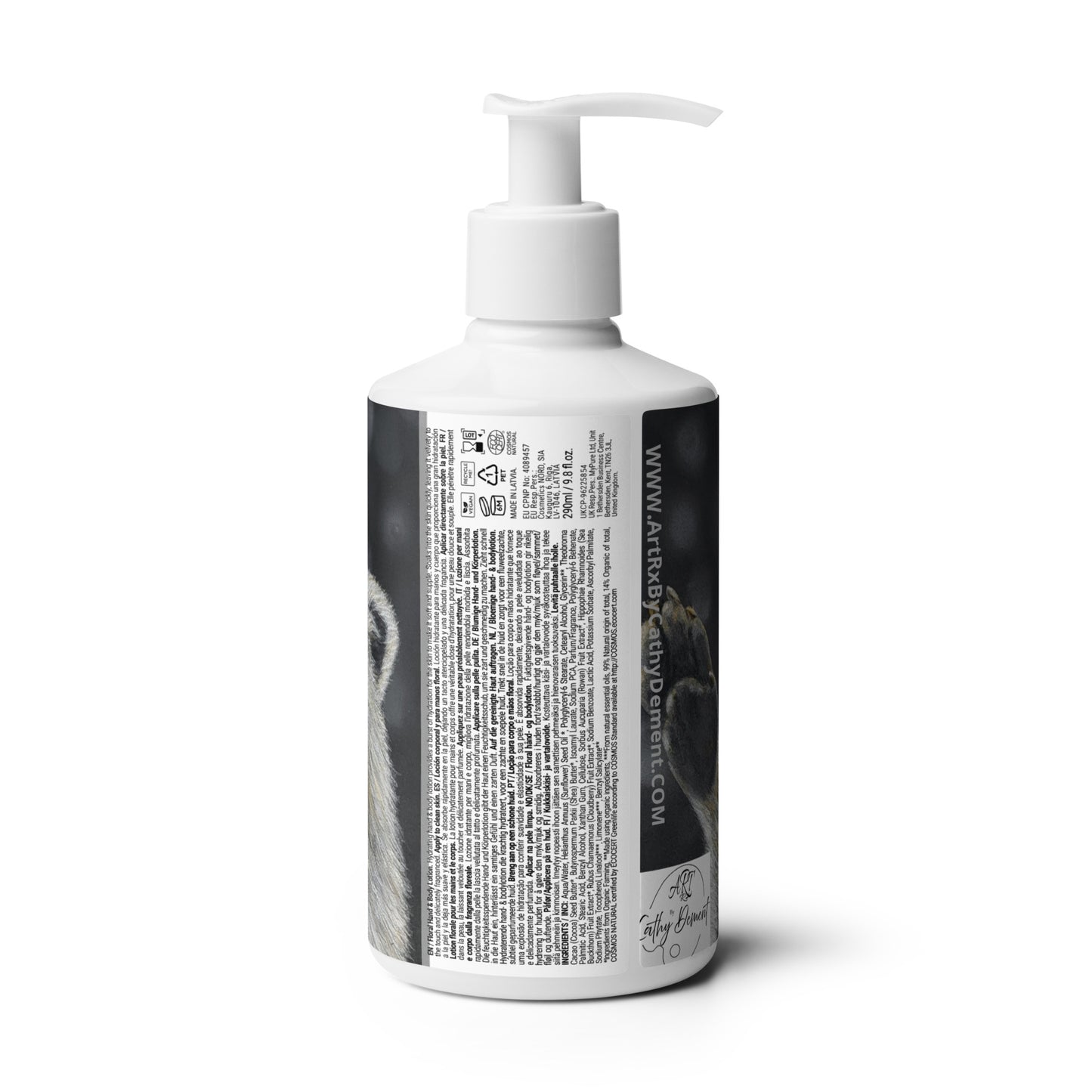 Catching Snowflakes: Whimsical Raccoon-themed Design Floral Hand & Body Lotion