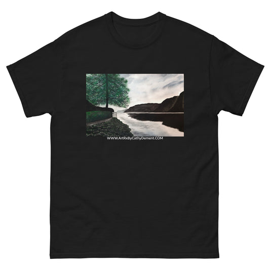 Norwegian Dream: Captivating Fjord Landscape Artwork Design  Men's Classic Tee