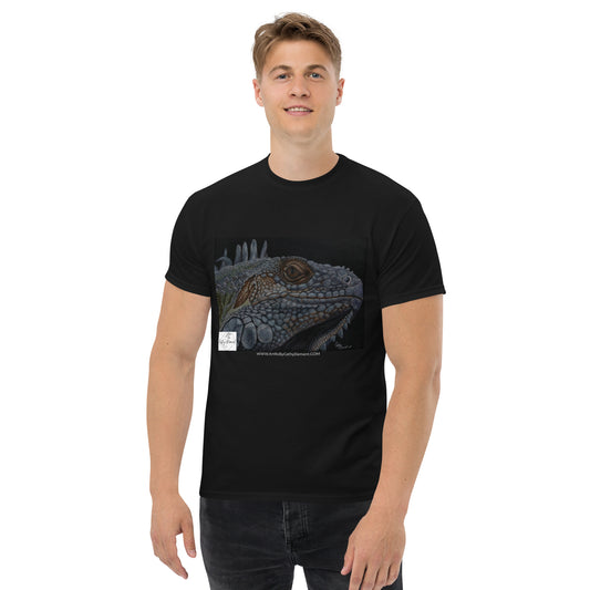 Reflective Reverie: Iguana's Gaze Artwork Design Men's classic 100% cotton tee
