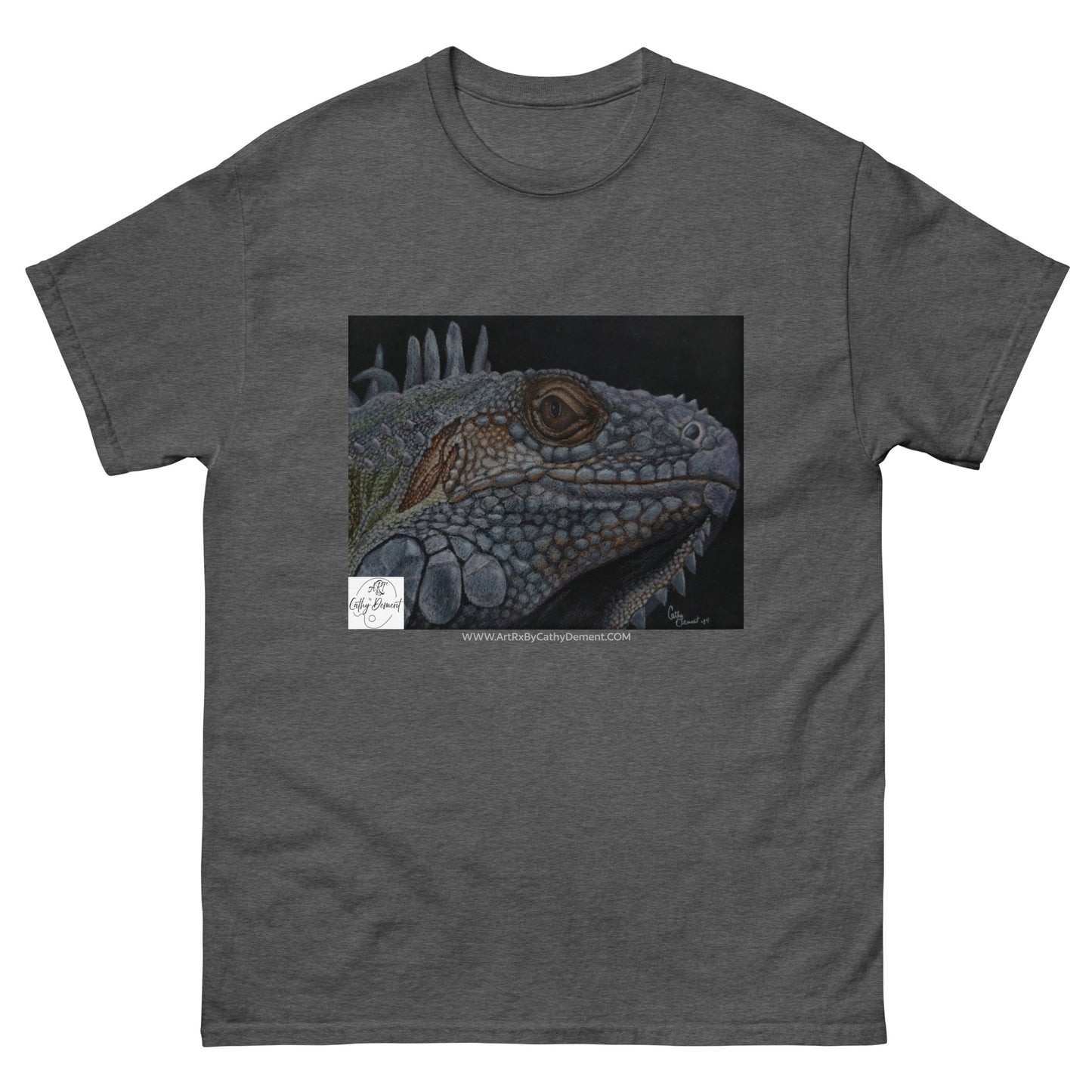 Reflective Reverie: Iguana's Gaze Artwork Design Men's classic 100% cotton tee