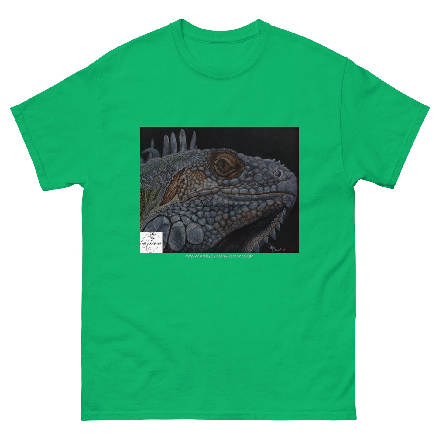 Reflective Reverie: Iguana's Gaze Artwork Design Men's classic 100% cotton tee