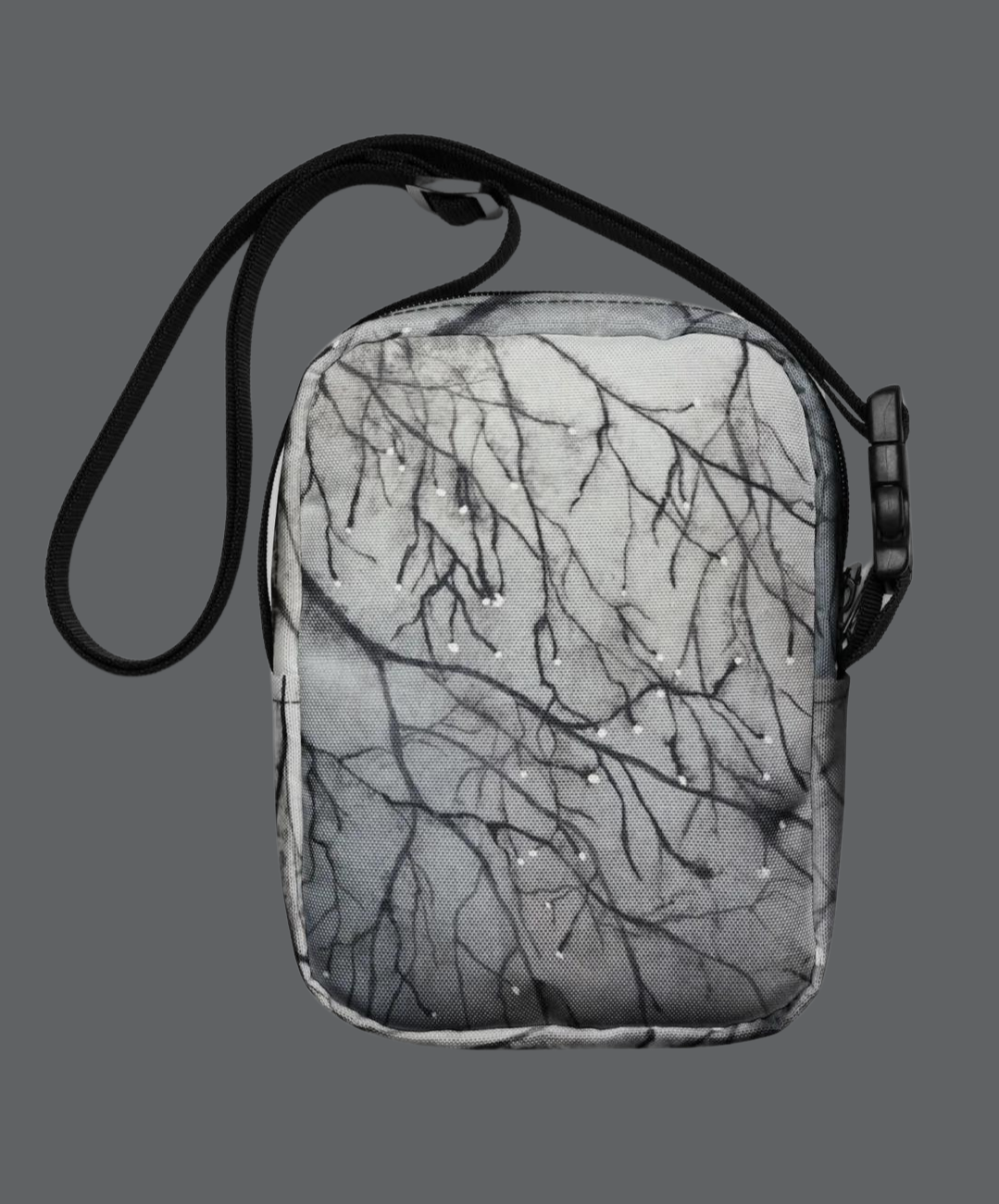 Utility Crossbody Bag Purse: Tranquil Dawn Misty Morning Forest Path