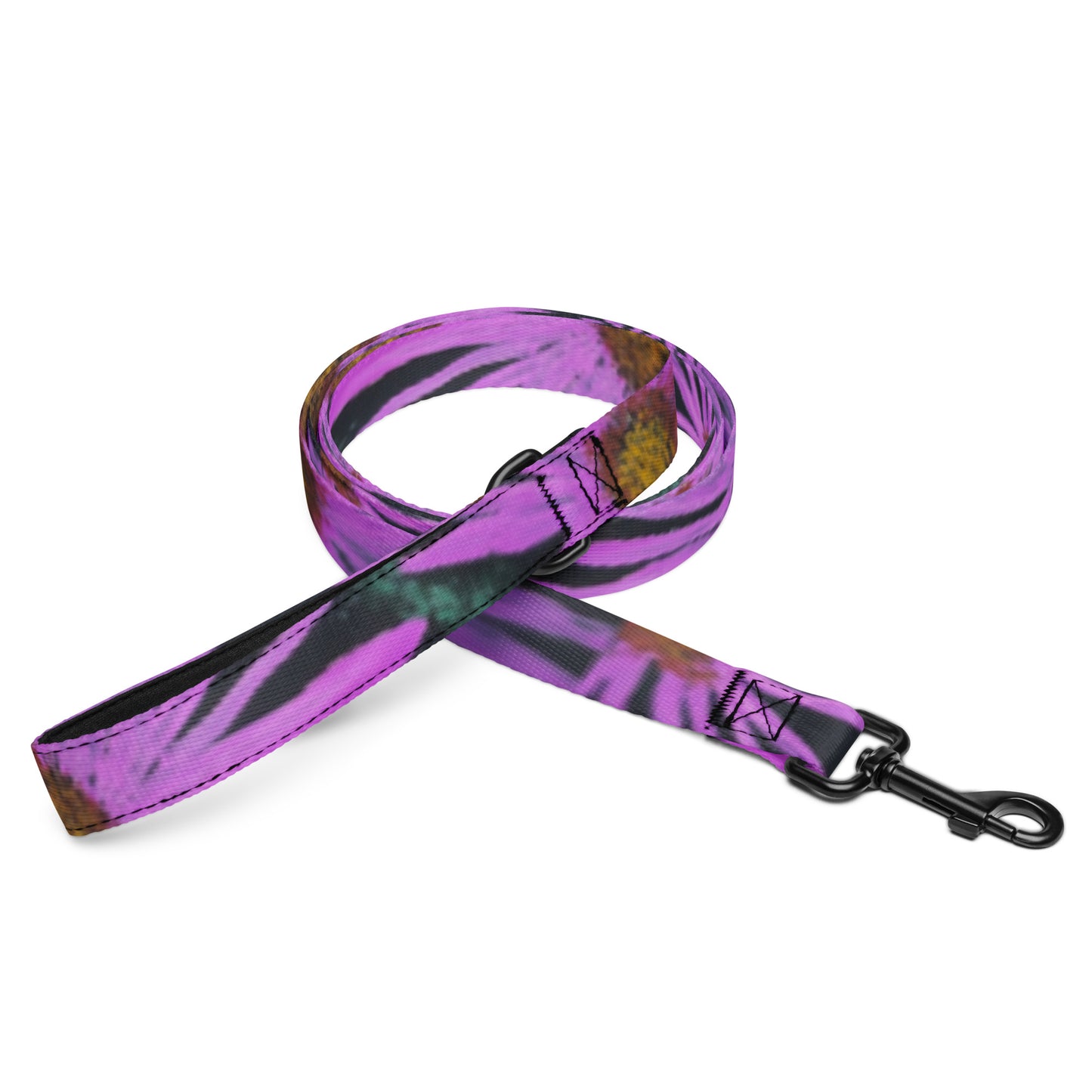 Dog Leash - Purple Aster Flower With Bee - Colorful Floral Artwork Design for Pets