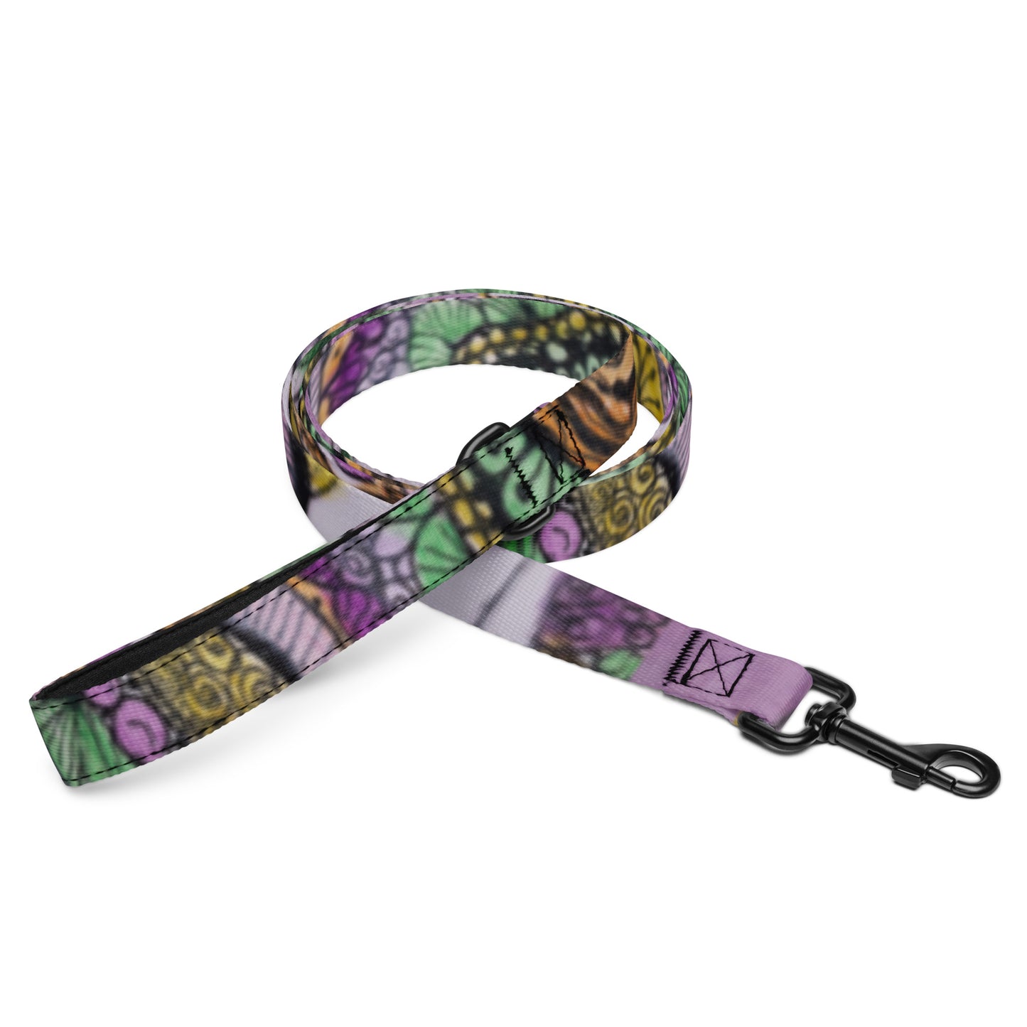 Pet Dog Leash - Zen Floral Bliss - Colorful Zentangle Artwork Design