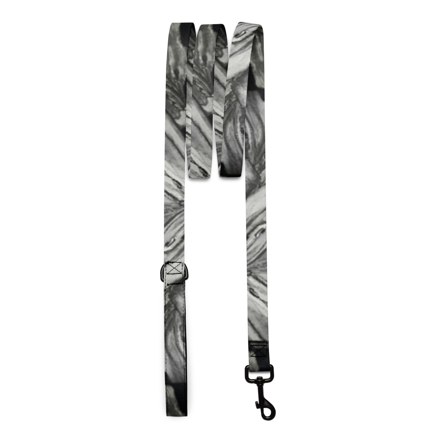 Floral Elegance Pet Dog Leash: Monochrome Lily Artwork Design