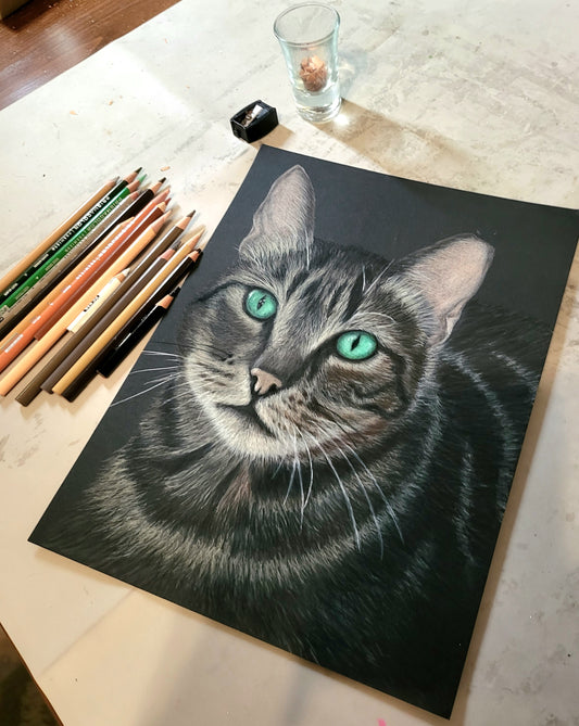 Previous commission (sold) Grey Tabby Cat