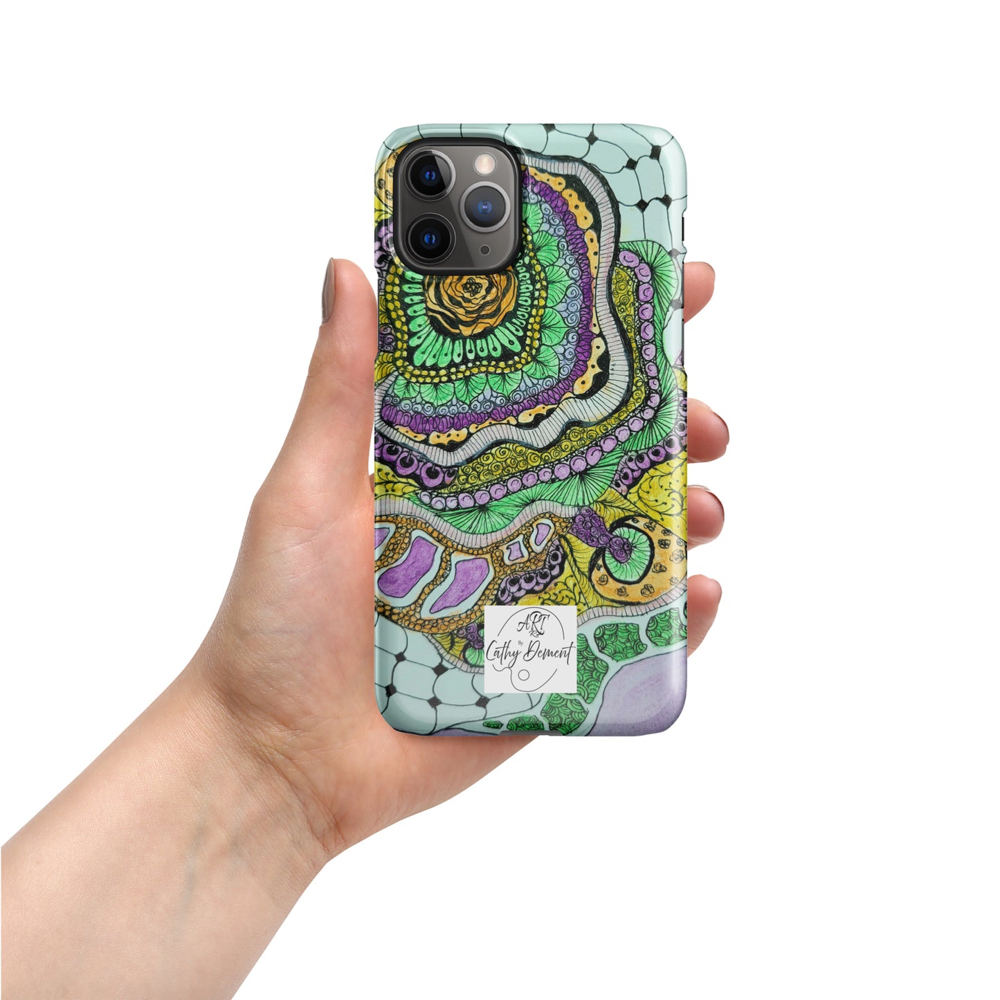 Snap Phone Case for iPhone® - Zen Floral Bliss - Colorful Zentangle Artwork Design