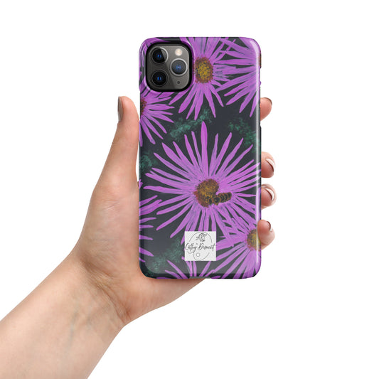 Purple Flowers With Bee Artwork Design Snap Phone Case for iPhone®