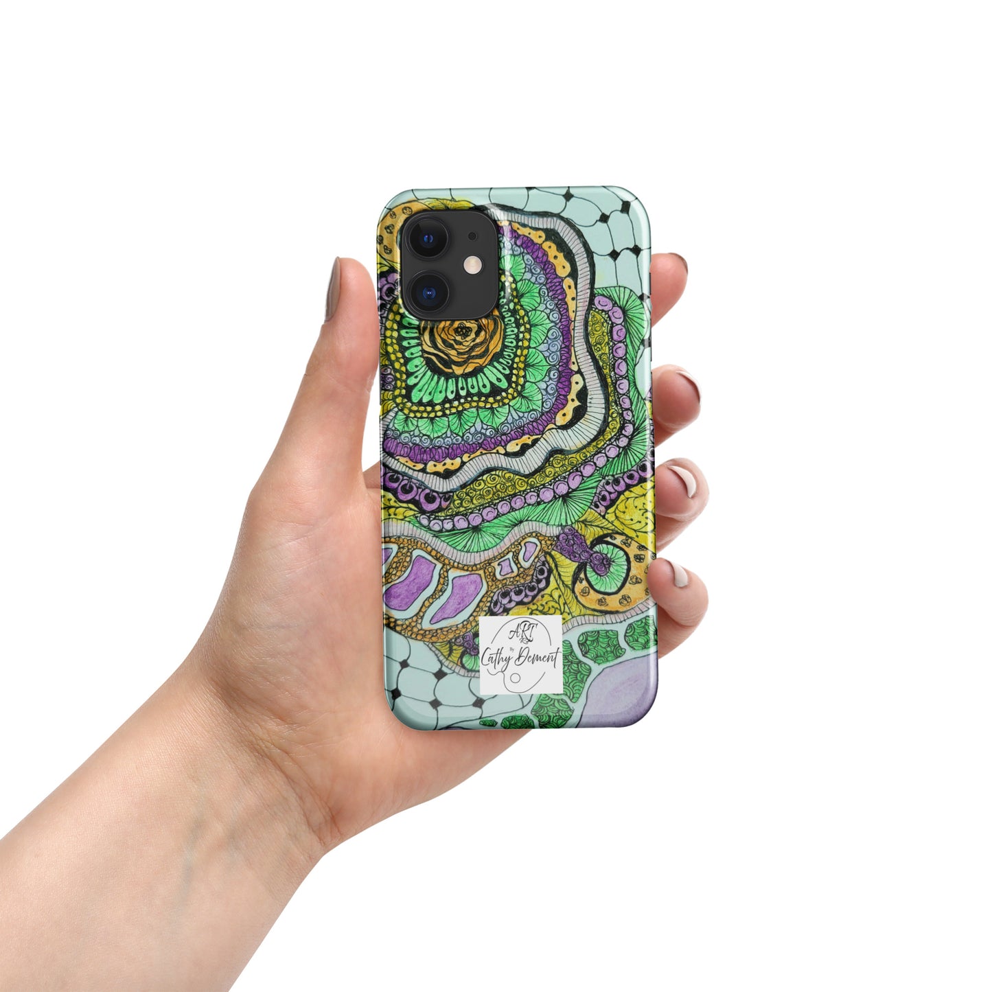 Snap Phone Case for iPhone® - Zen Floral Bliss - Colorful Zentangle Artwork Design