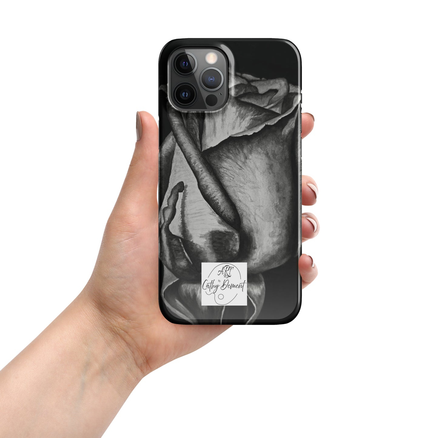 Dusk's Embrace: Monochrome Rose Artwork Snap Cell Phone Case for iPhone®