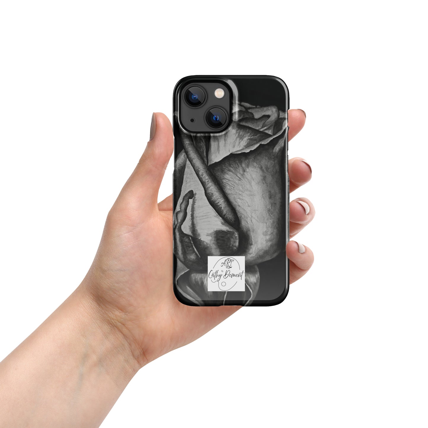 Dusk's Embrace: Monochrome Rose Artwork Snap Cell Phone Case for iPhone®