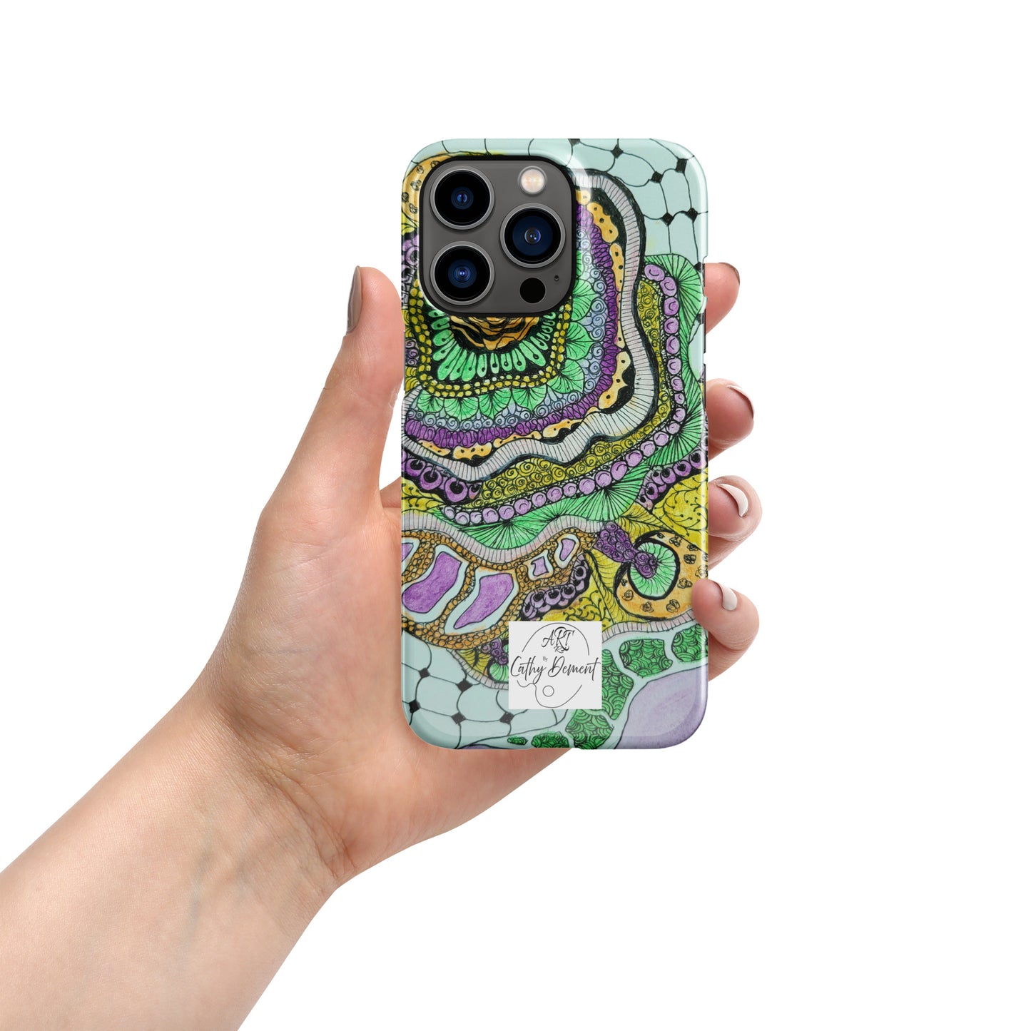 Snap Phone Case for iPhone® - Zen Floral Bliss - Colorful Zentangle Artwork Design