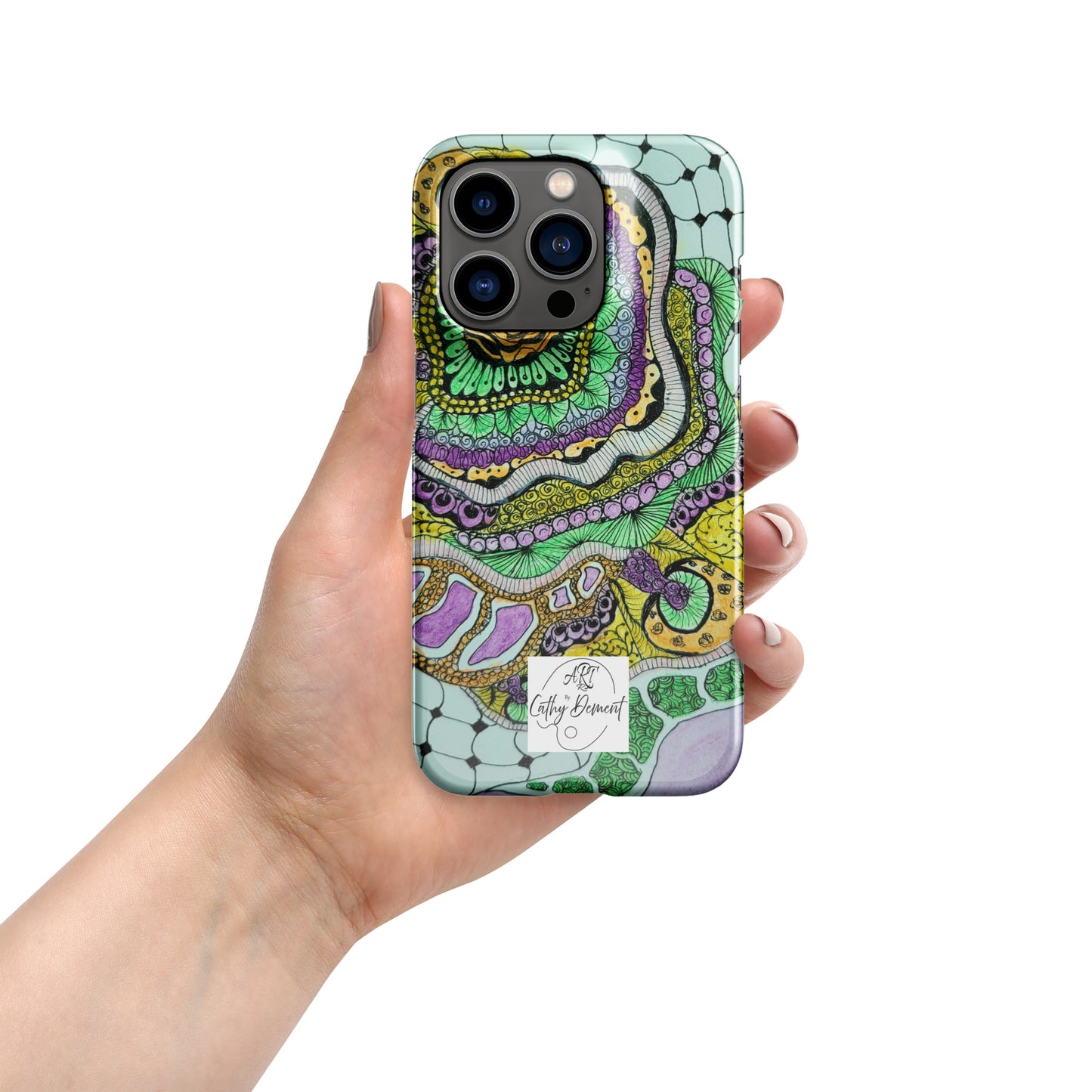 Snap Phone Case for iPhone® - Zen Floral Bliss - Colorful Zentangle Artwork Design