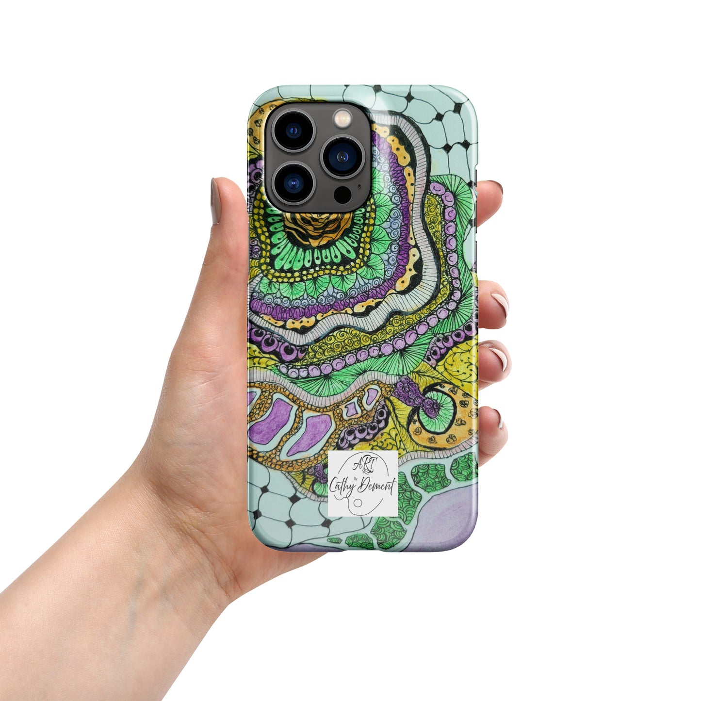 Snap Phone Case for iPhone® - Zen Floral Bliss - Colorful Zentangle Artwork Design