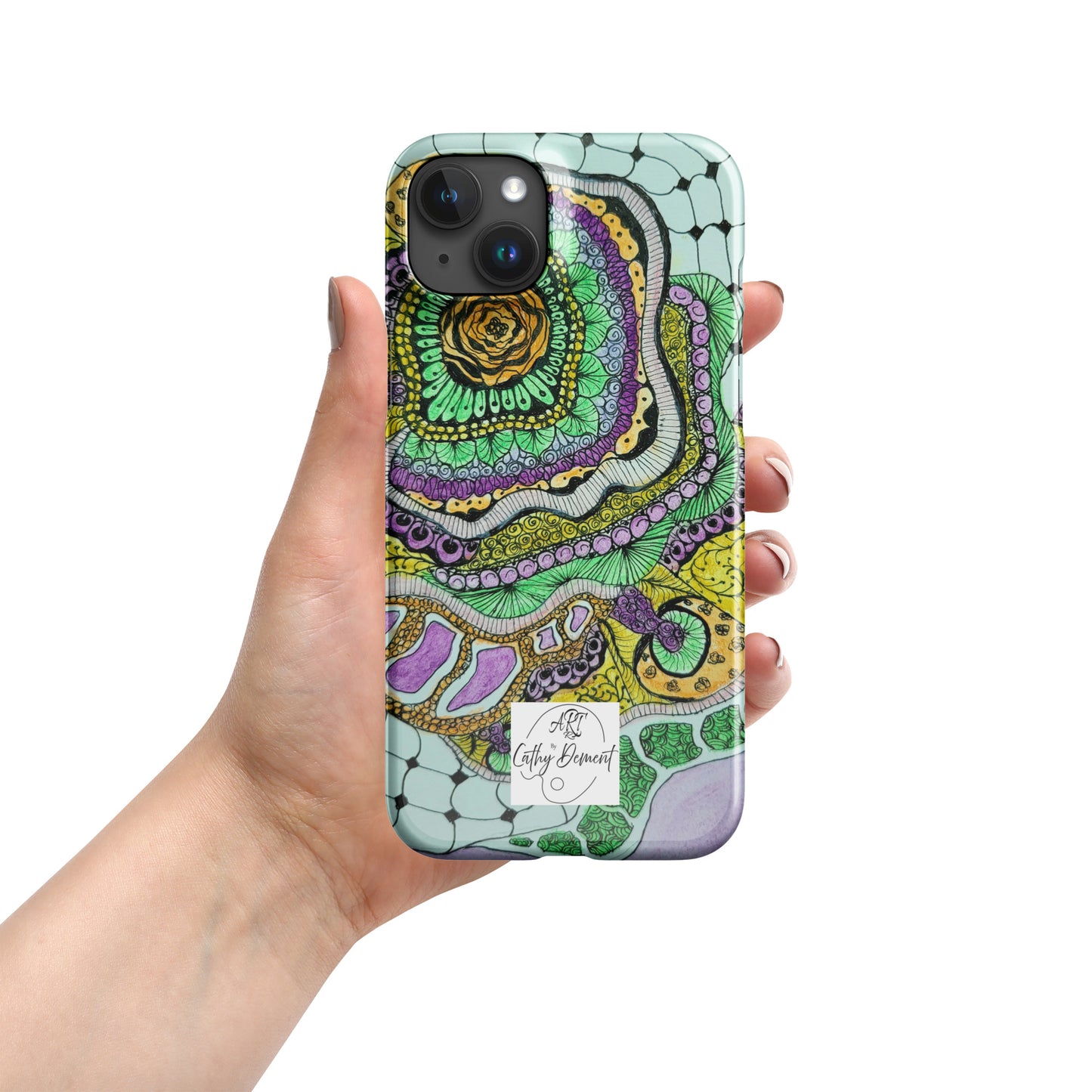 Snap Phone Case for iPhone® - Zen Floral Bliss - Colorful Zentangle Artwork Design