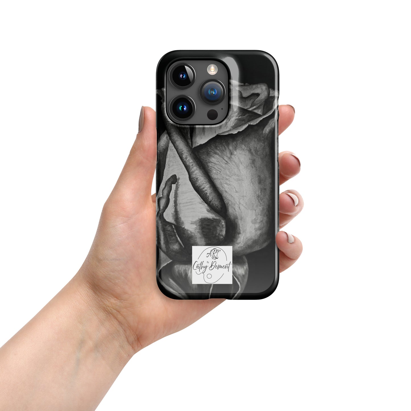 Dusk's Embrace: Monochrome Rose Artwork Snap Cell Phone Case for iPhone®