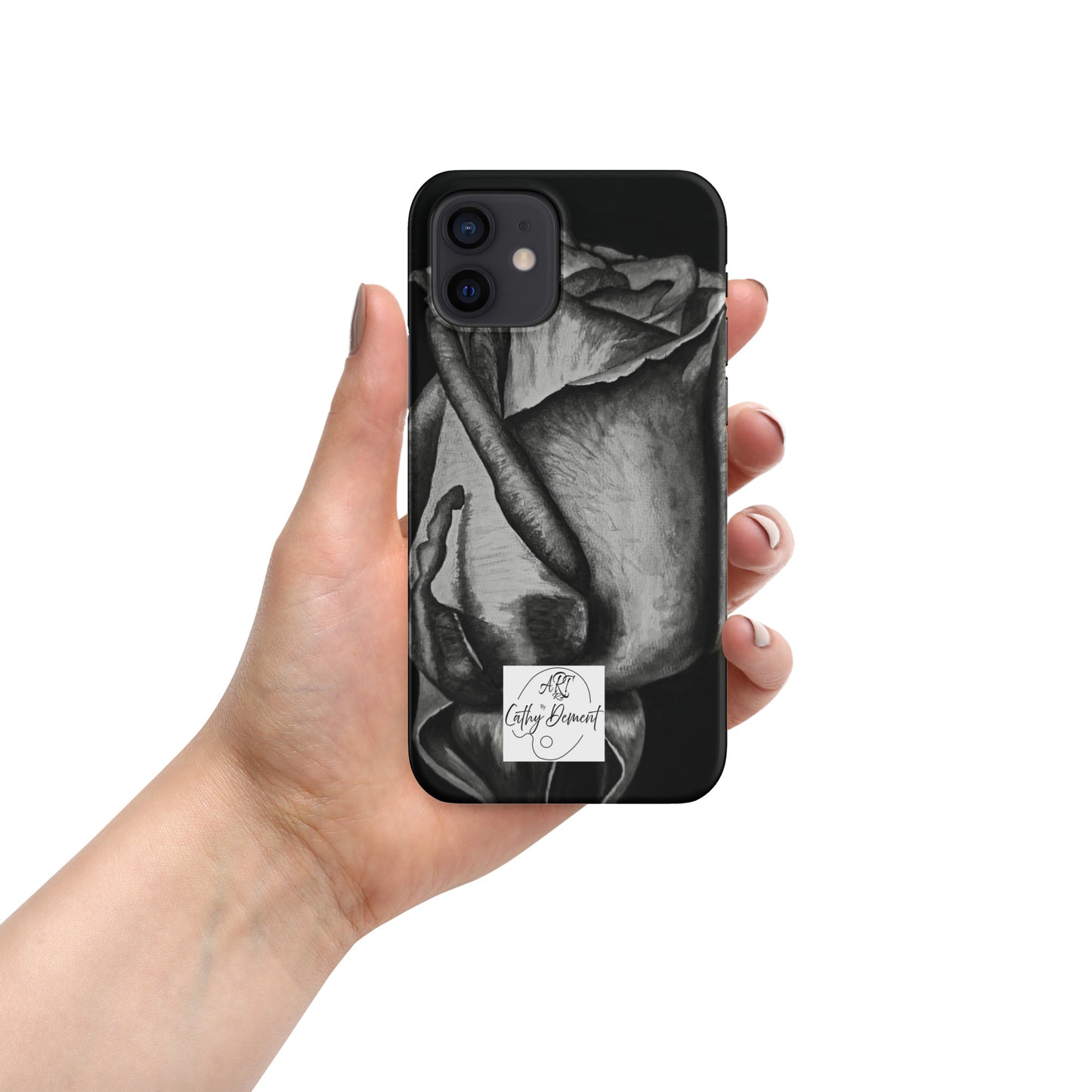 Dusk's Embrace: Monochrome Rose Artwork Snap Cell Phone Case for iPhone®